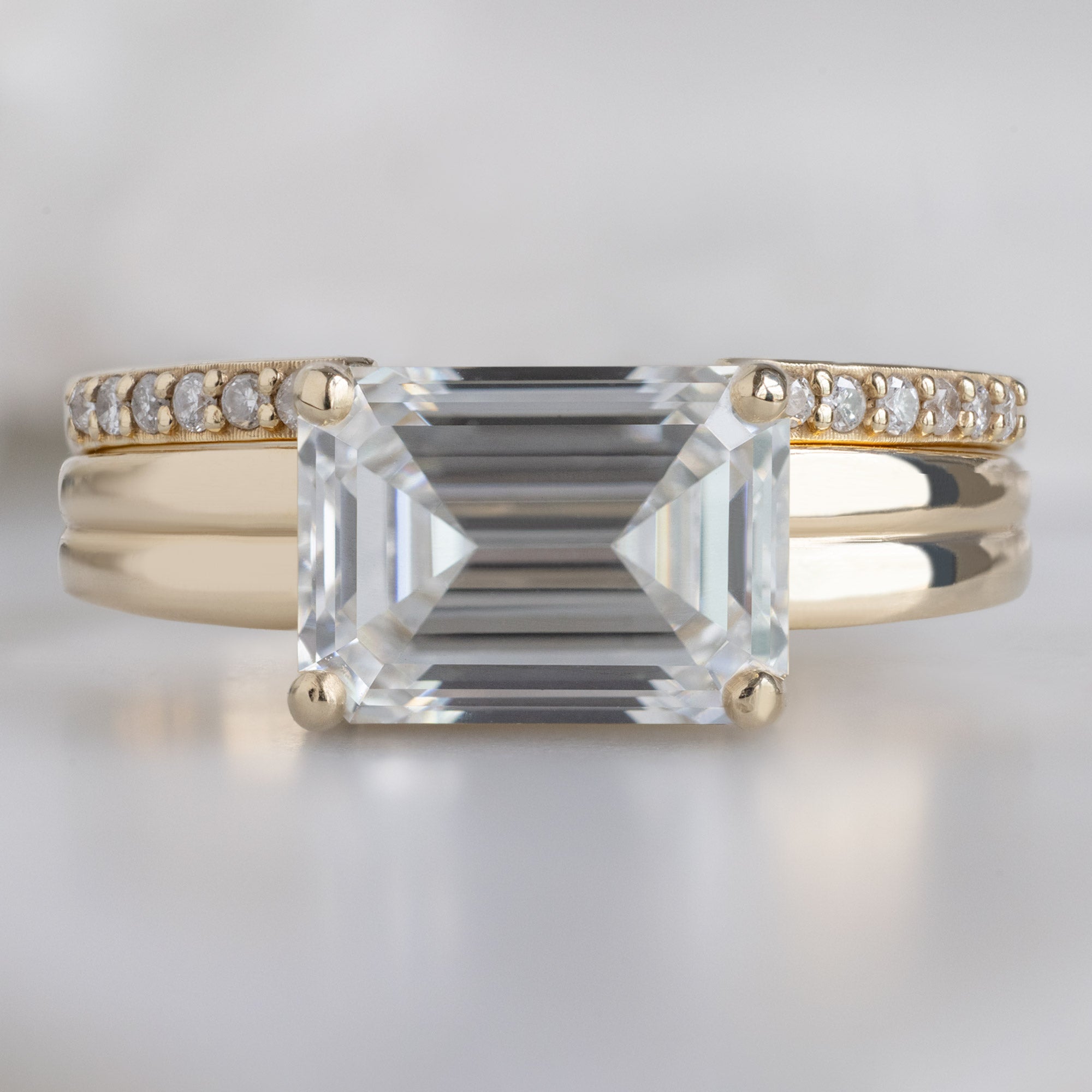 Alexis Russell  Engagement Rings The Stratum Ring | 1.96ct Emerald Cut Lab Grown White Diamond in 14K Yellow Gold