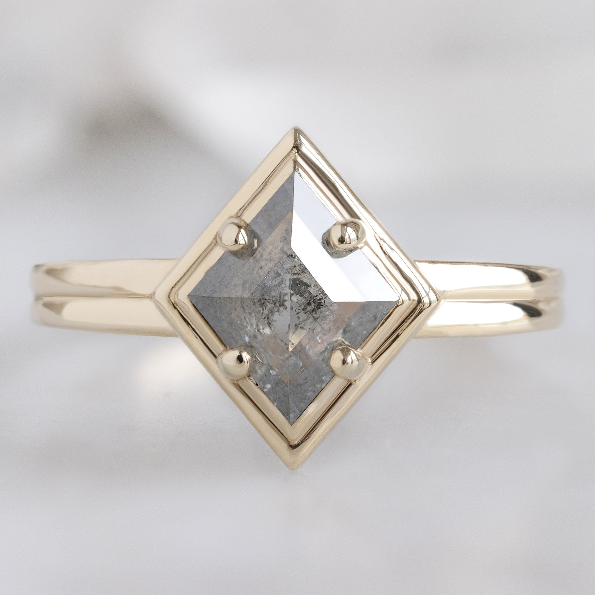Alexis Russell  Engagement Rings The Stratum Ring | .65ct Kite Salt and Pepper Diamond in 14K Yellow Gold
