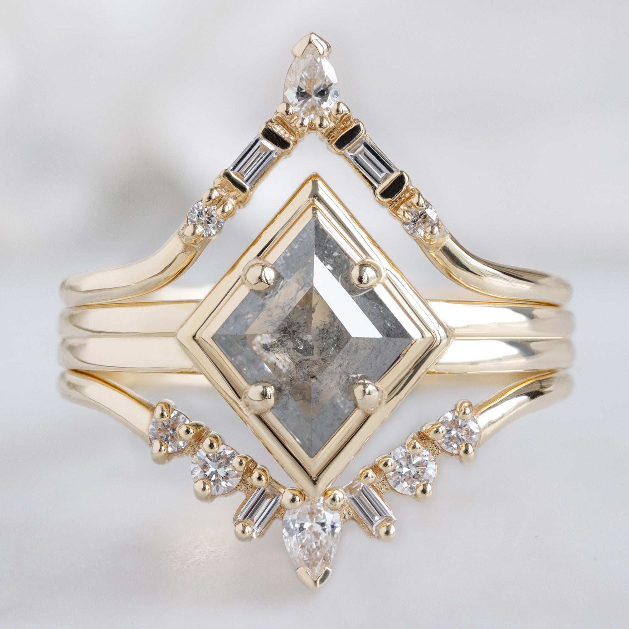 Alexis Russell  Engagement Rings The Stratum Ring | .65ct Kite Salt and Pepper Diamond in 14K Yellow Gold