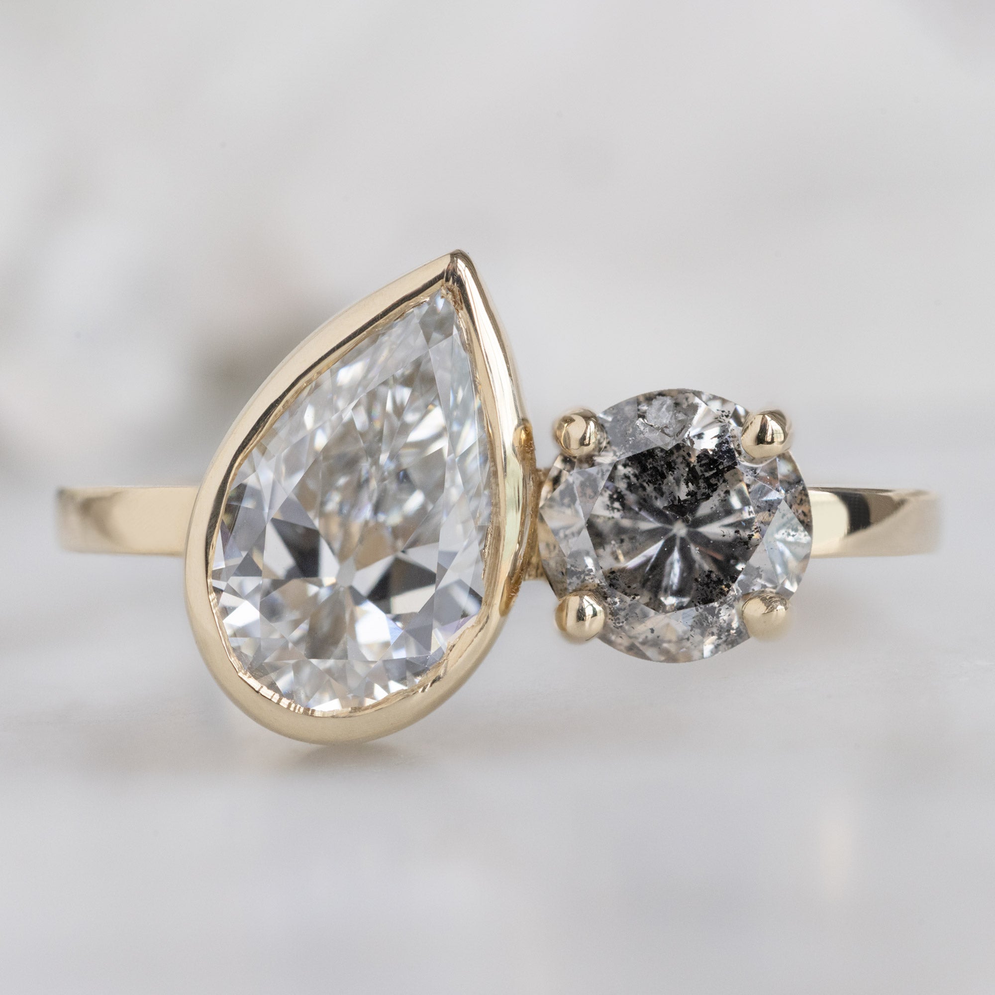 Alexis Russell  Engagement Rings The You and Me Ring | 1.25ct Pear Lab Grown White Diamond in 14K Yellow Gold