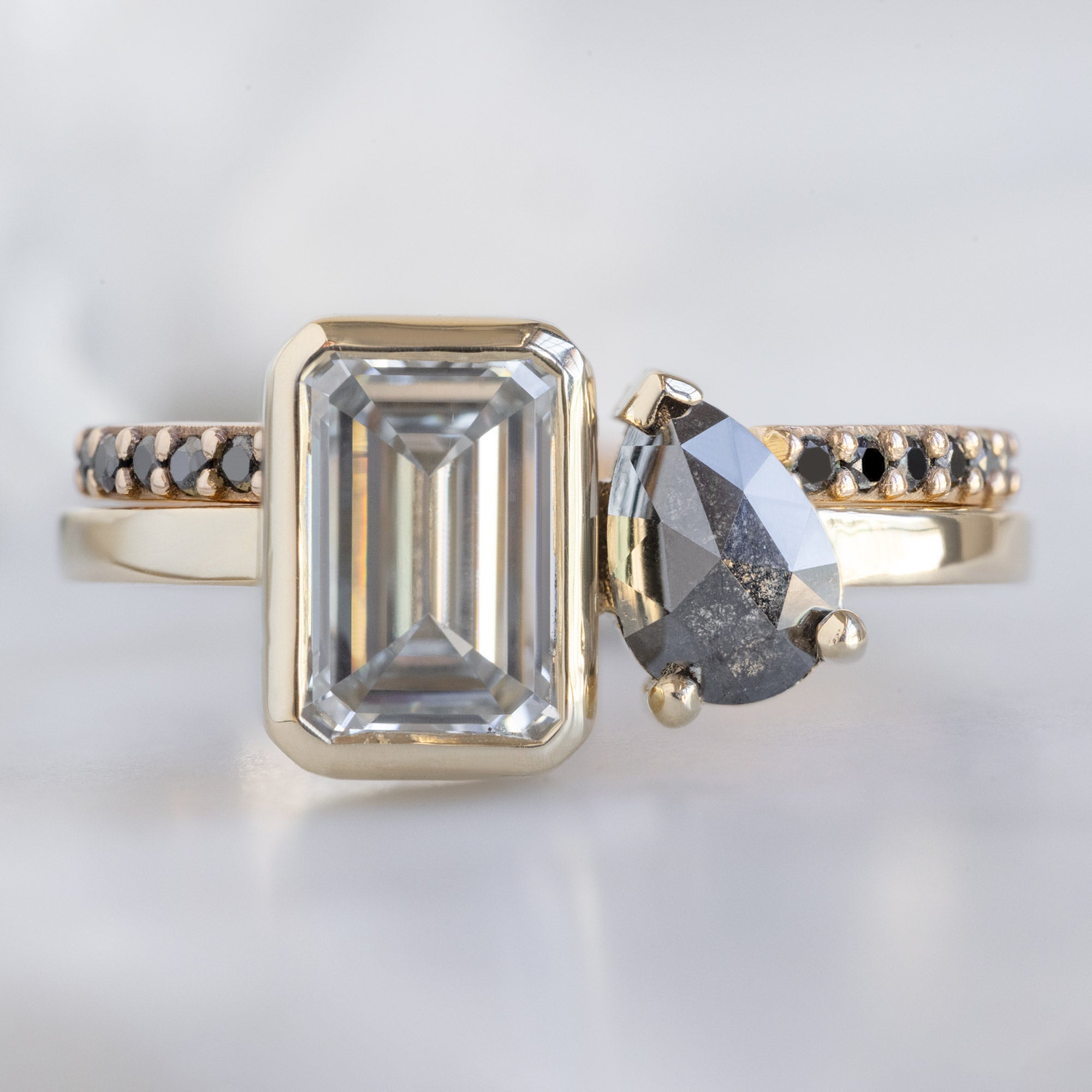 Alexis Russell  Engagement Rings The You and Me Ring | 1.5ct Emerald Cut Lab Grown White Diamond in 14K Yellow Gold