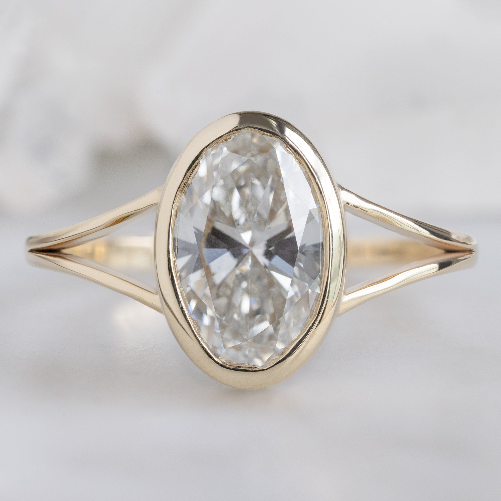 Alexis Russell  Engagement Rings The Magnolia Ring | 1.93ct Oval Lab Grown White Diamond in 14K Yellow Gold