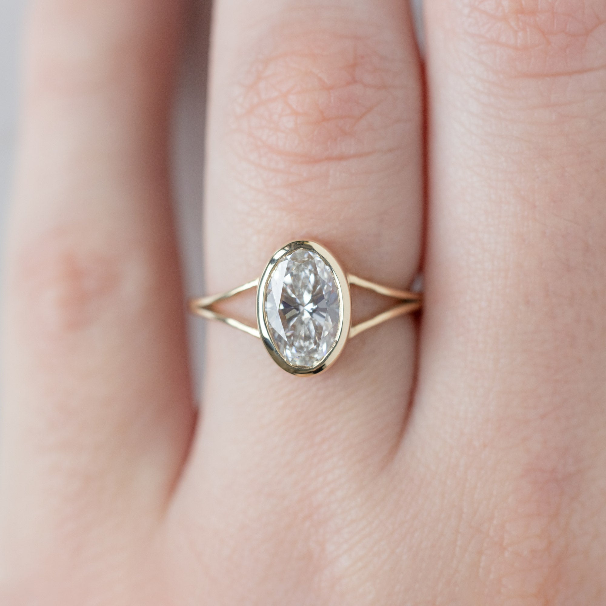 Alexis Russell  Engagement Rings The Magnolia Ring | 1.93ct Oval Lab Grown White Diamond in 14K Yellow Gold