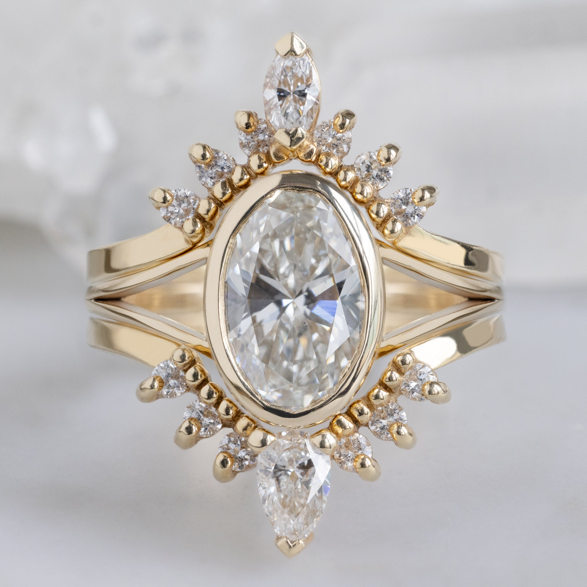 Alexis Russell  Engagement Rings The Magnolia Ring | 1.93ct Oval Lab Grown White Diamond in 14K Yellow Gold