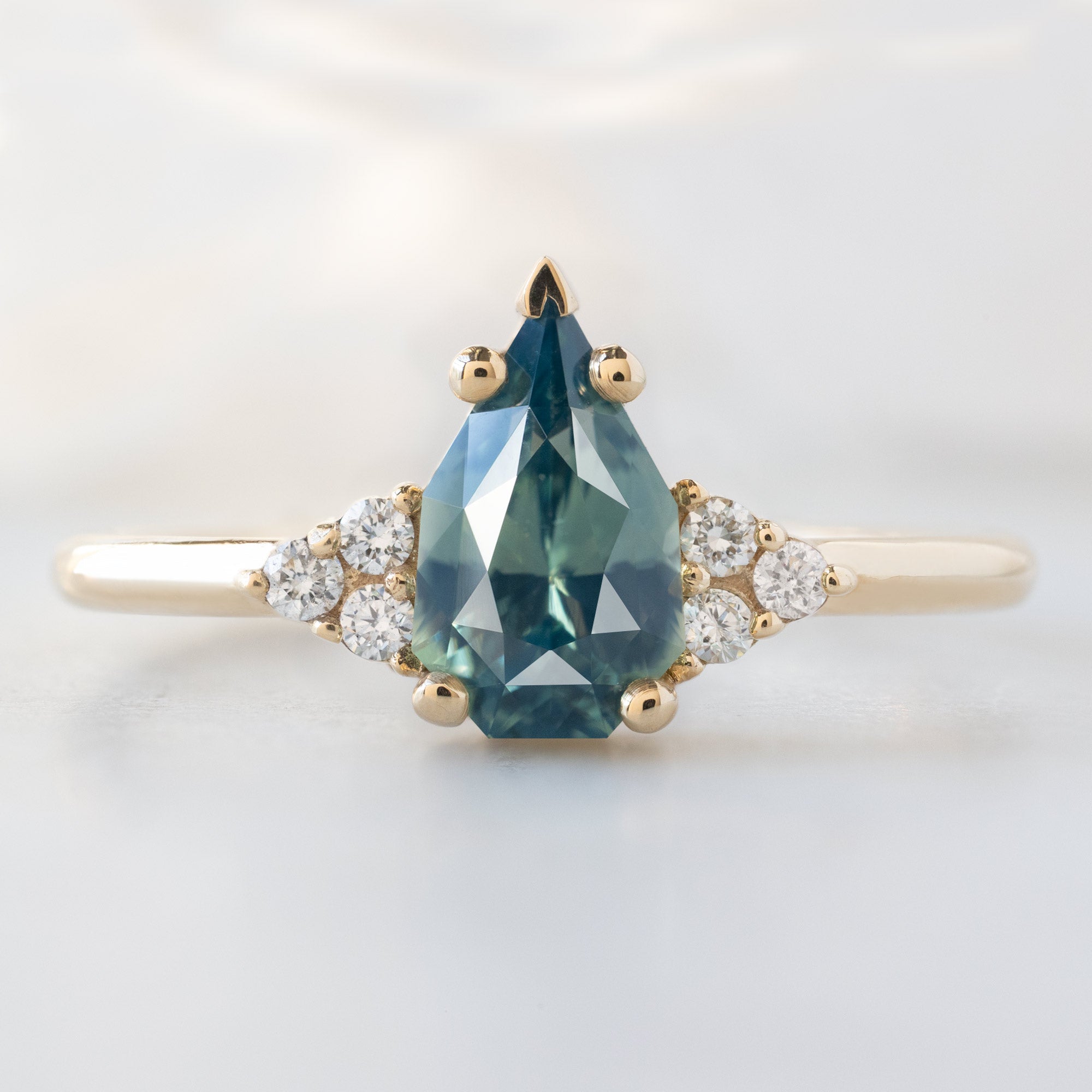 Alexis Russell  Engagement Rings The Ivy Ring | 1.07ct Geometric Montana Bicolor Sapphire in 14K Yellow Gold