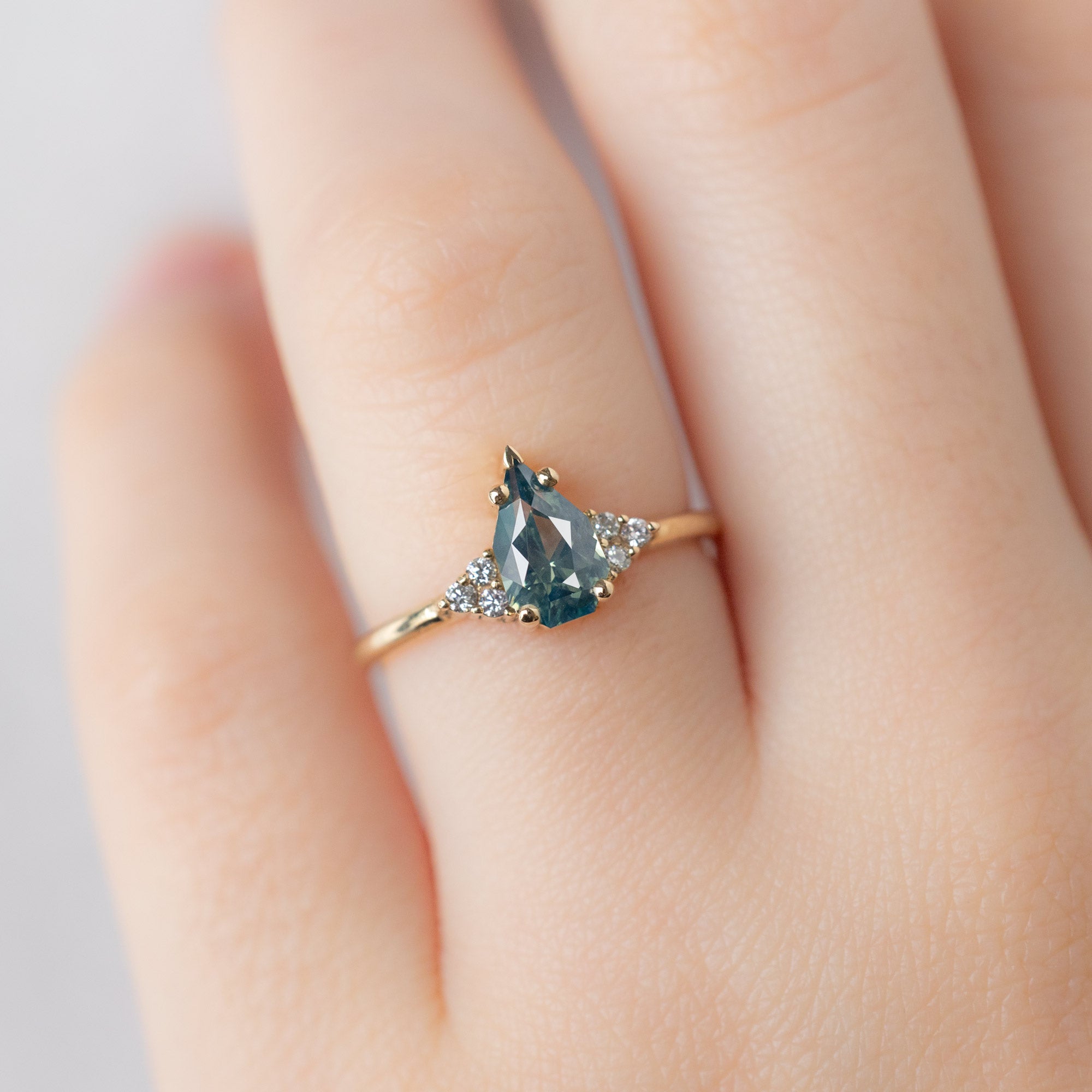 Alexis Russell  Engagement Rings The Ivy Ring | 1.07ct Geometric Montana Bicolor Sapphire in 14K Yellow Gold