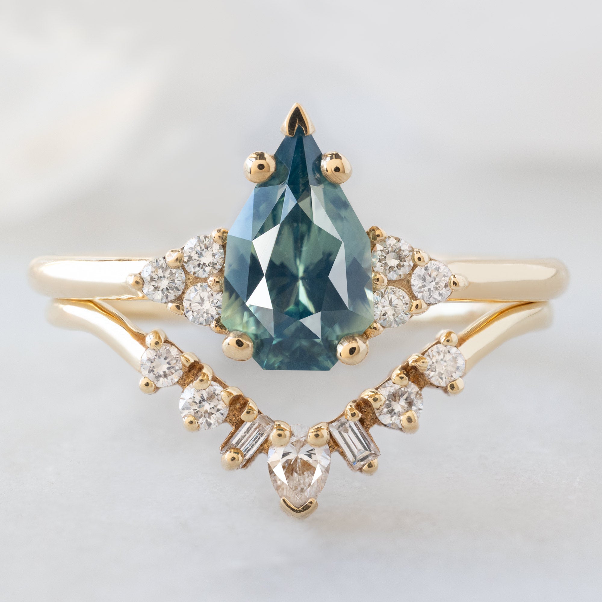 Alexis Russell  Engagement Rings The Ivy Ring | 1.07ct Geometric Montana Bicolor Sapphire in 14K Yellow Gold