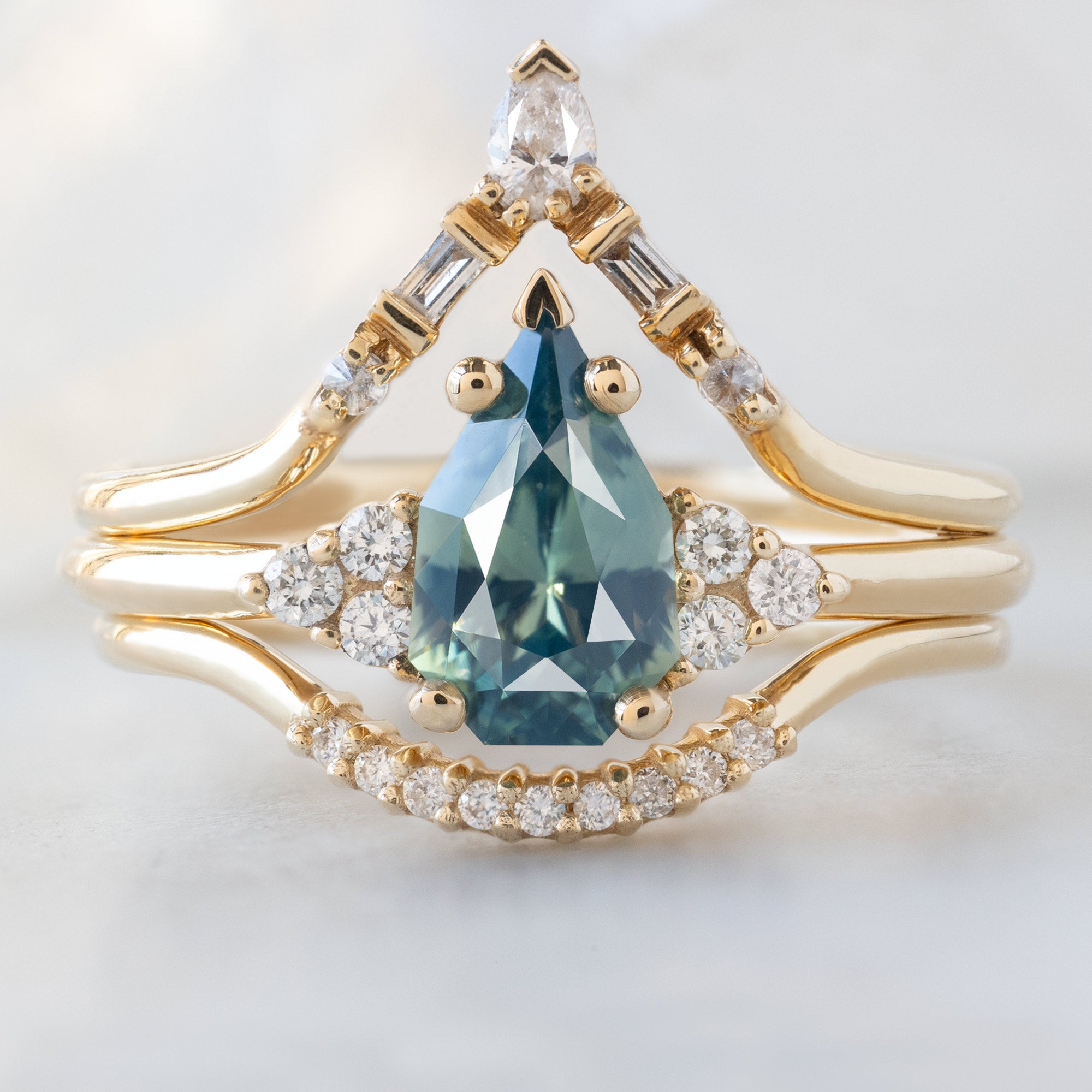 Alexis Russell  Engagement Rings The Ivy Ring | 1.07ct Geometric Montana Bicolor Sapphire in 14K Yellow Gold