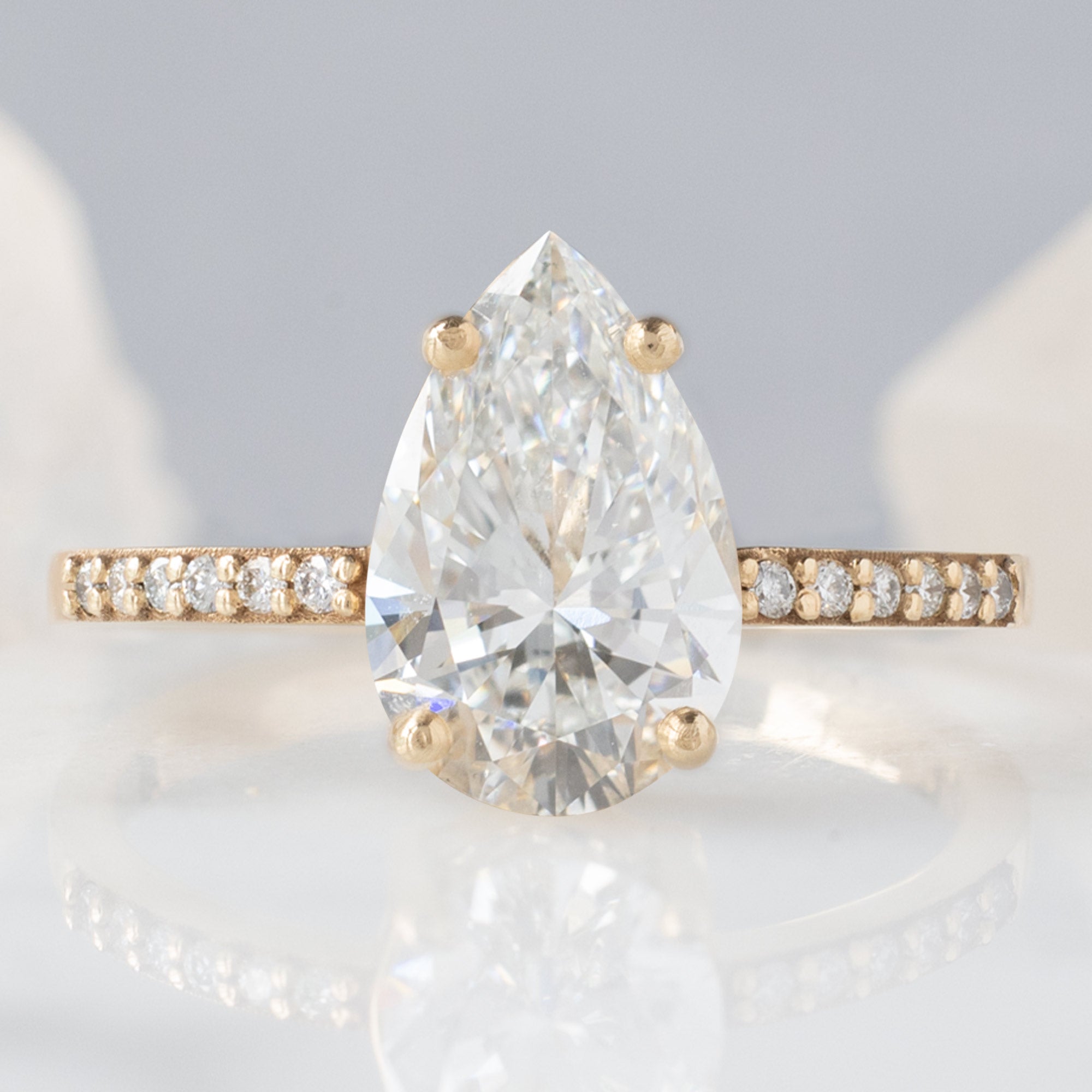 Alexis Russell  Engagement Rings The Willow Ring | 1.50ct Pear Lab Grown White Diamond in 14K Yellow Gold