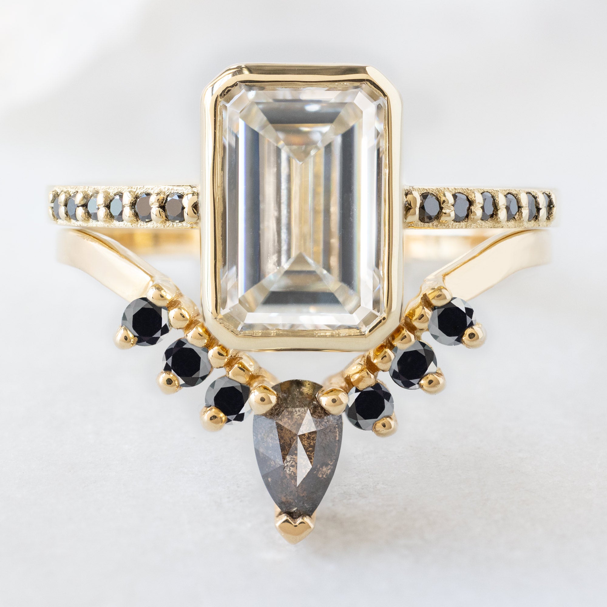 Alexis Russell  Engagement Rings The Willow Ring | 2.50ct Lab Grown Emerald Cut White Diamond in 14K Yellow Gold