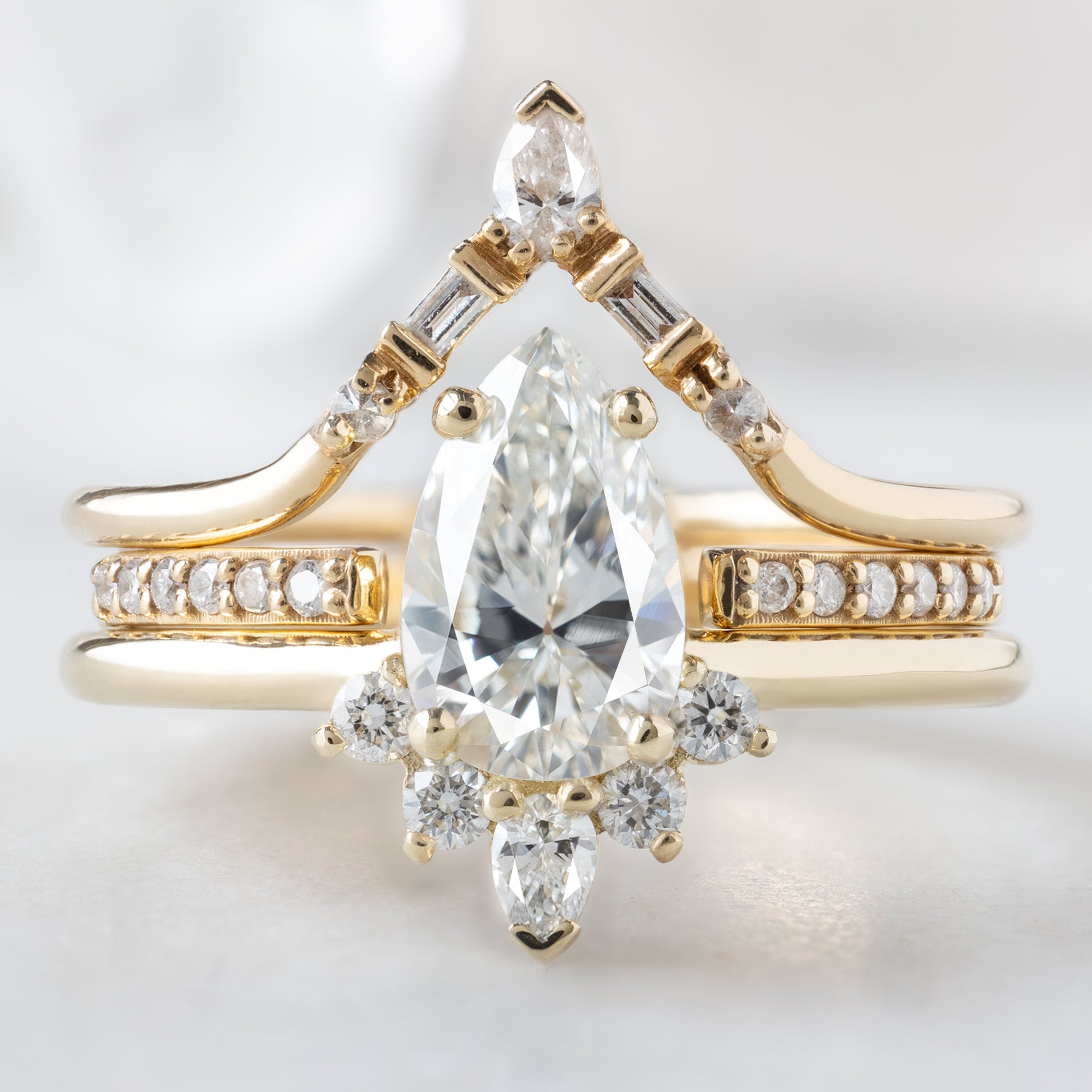buy:white-diamond-tiara-stacking-band-14k-or-18k-yellow-gold,open-cuff-white-diamond-pave-stacking-band-14k-or-18k-yellow-gold,the-aster-ring-83ct-natural-pear-white-diamond-in-14k-yellow-gold