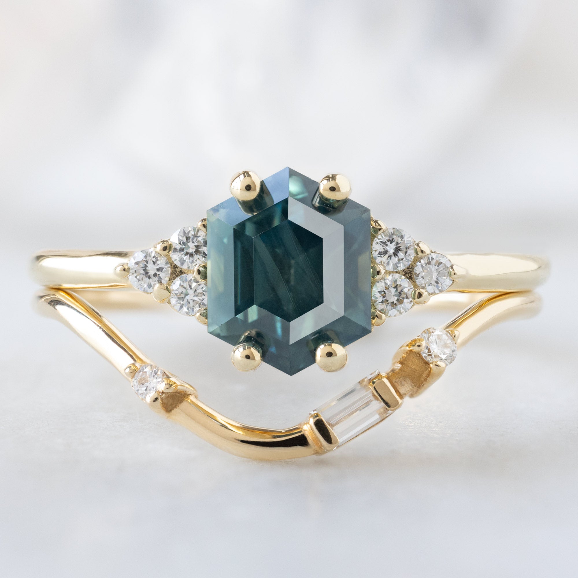 Alexis Russell  Engagement Rings The Ivy Ring | 1.48ct Hexagon Montana Sapphire in 14K Yellow Gold
