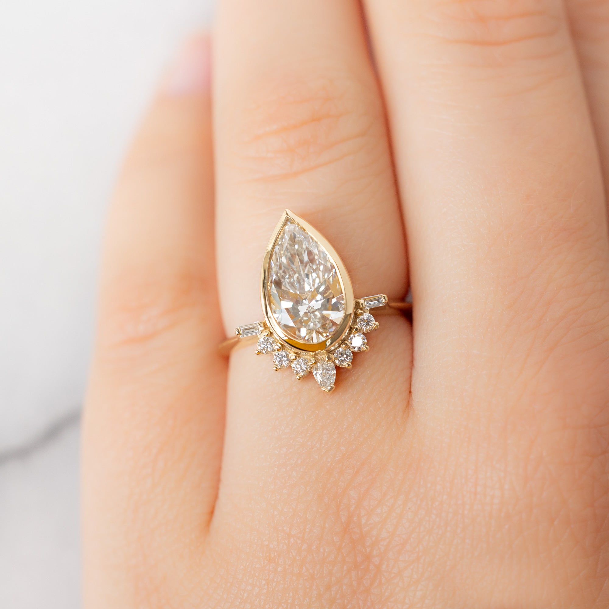 Alexis Russell  Engagement Rings The Posy Ring | Build Your Own Pear White Diamond Engagement Ring