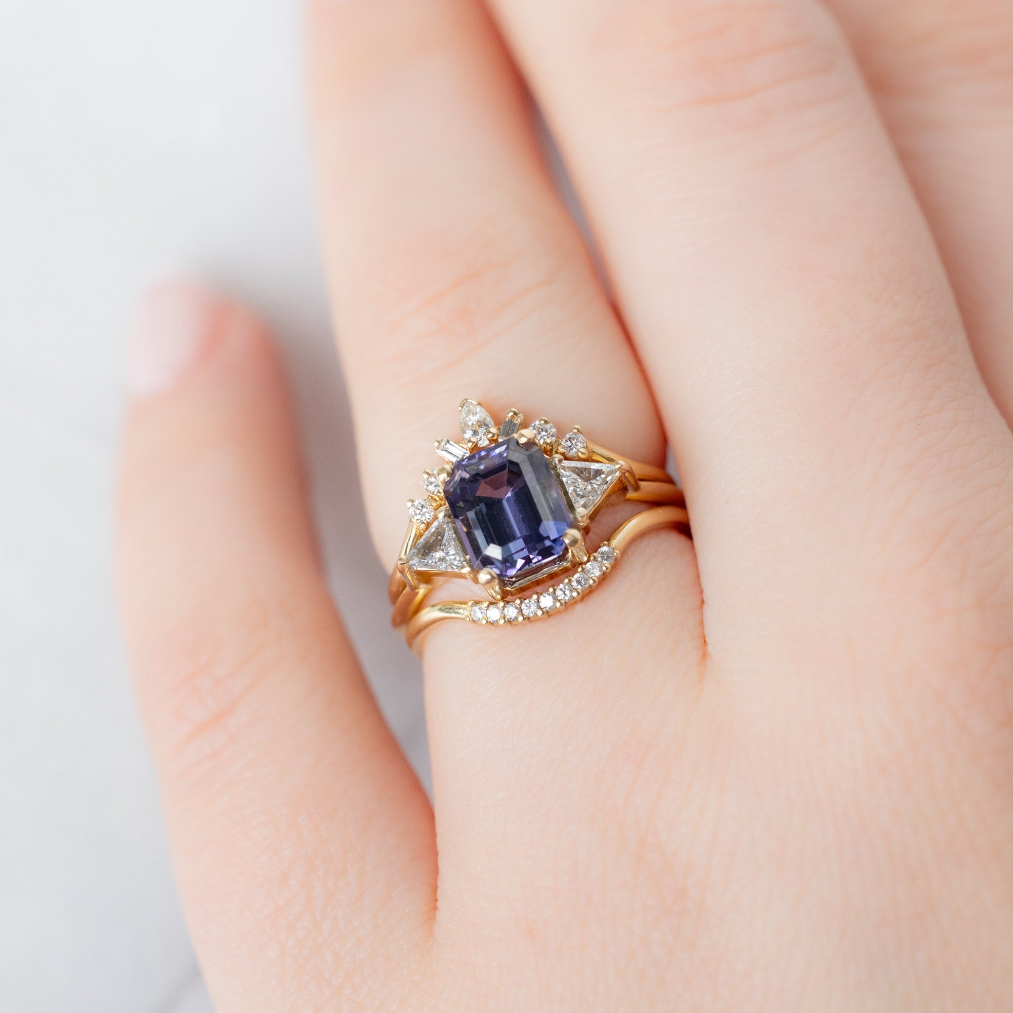 Alexis Russell  Engagement Rings The Jade Ring | Build Your Own Emerald Cut Tanzanite Engagement Ring