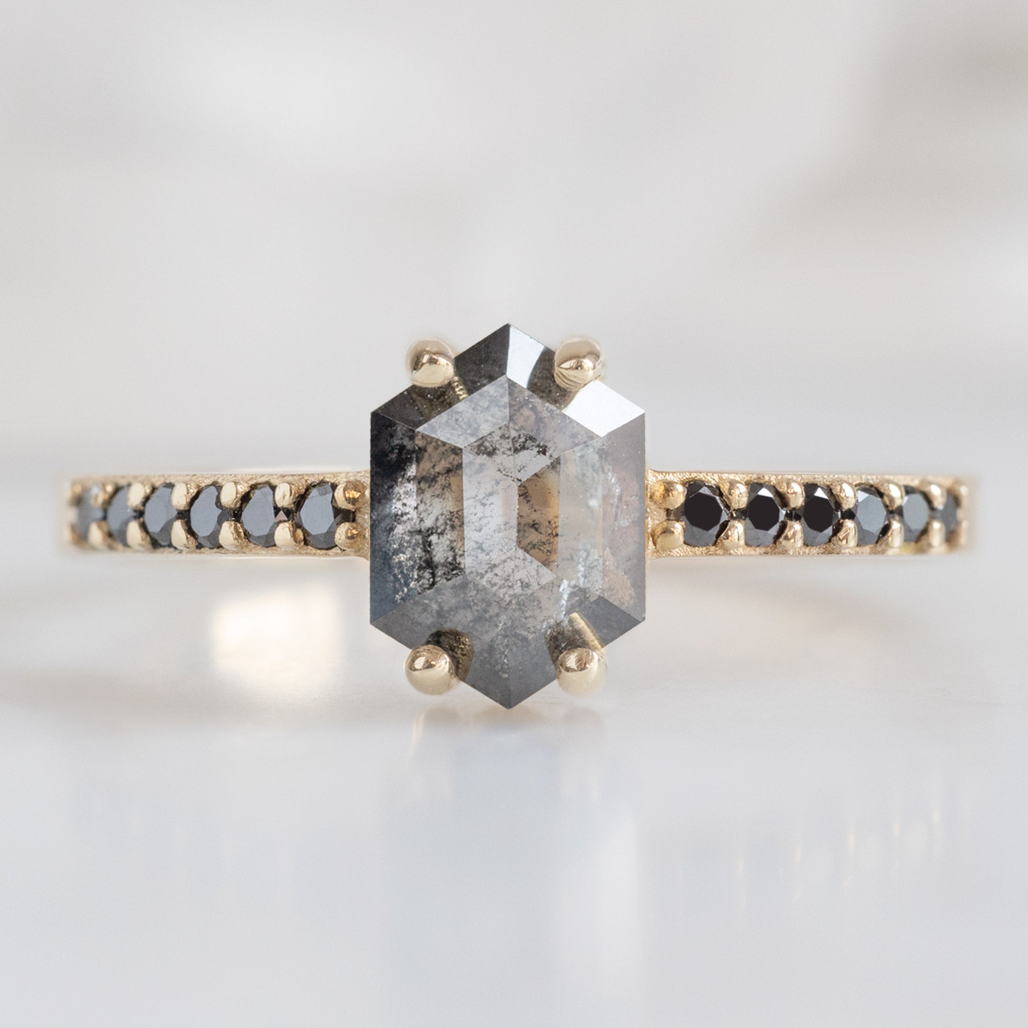 Alexis Russell  Engagement Rings The Willow Ring | Build Your Own Hexagon Salt and Pepper Diamond Engagement Ring