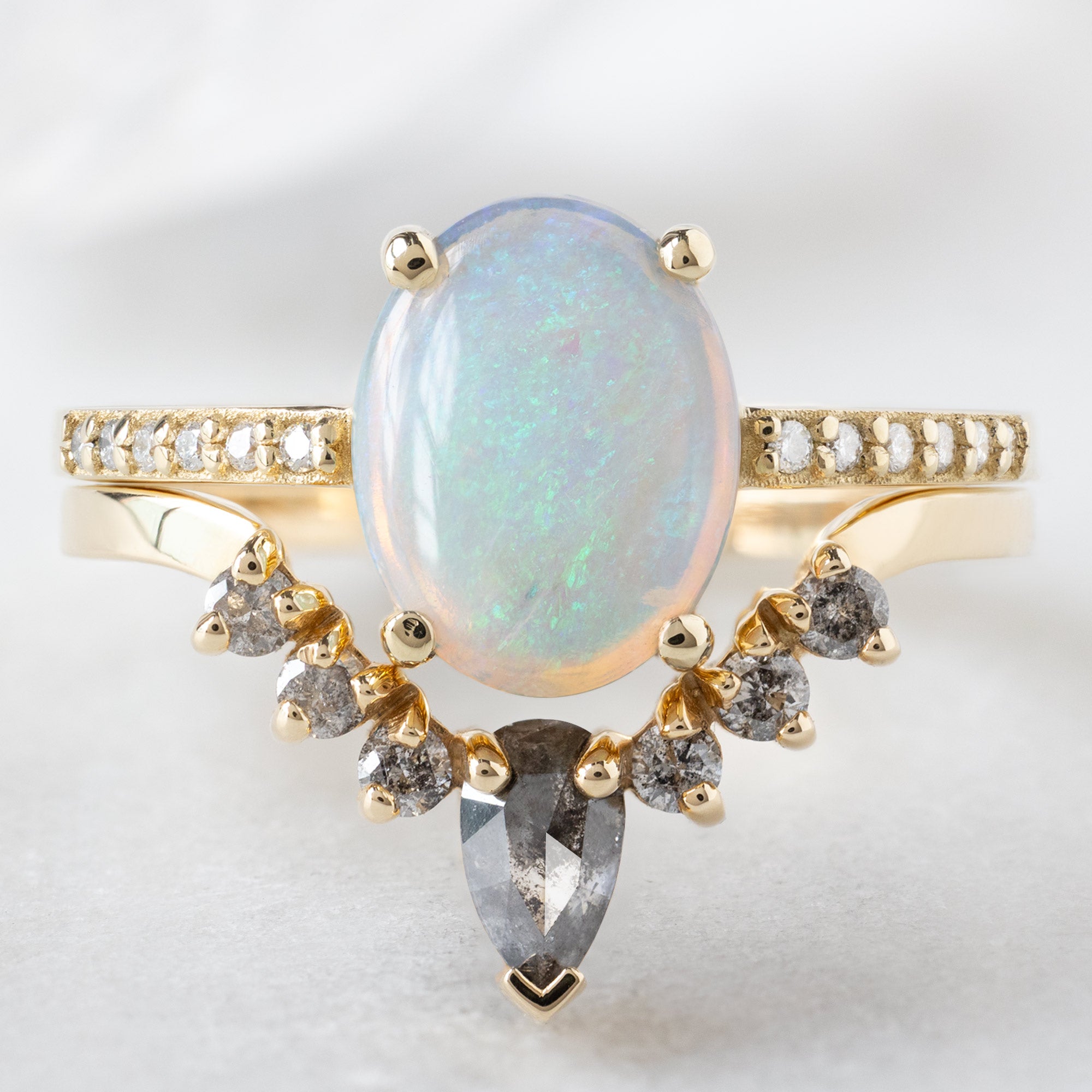 Alexis Russell  Engagement Rings The Willow Ring | 1.01ct Australian Cabochon Oval Opal in 14K Yellow Gold