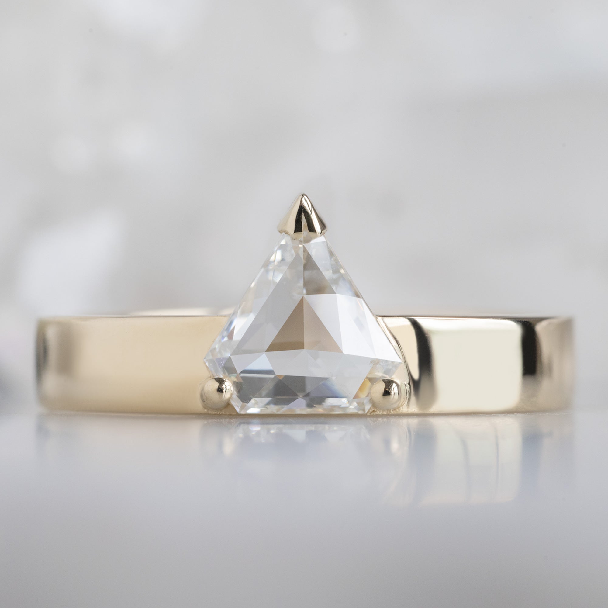 Alexis Russell  Engagement Rings The Cigar Ring | .66ct Natural Shield White Diamond in 14K Yellow Gold