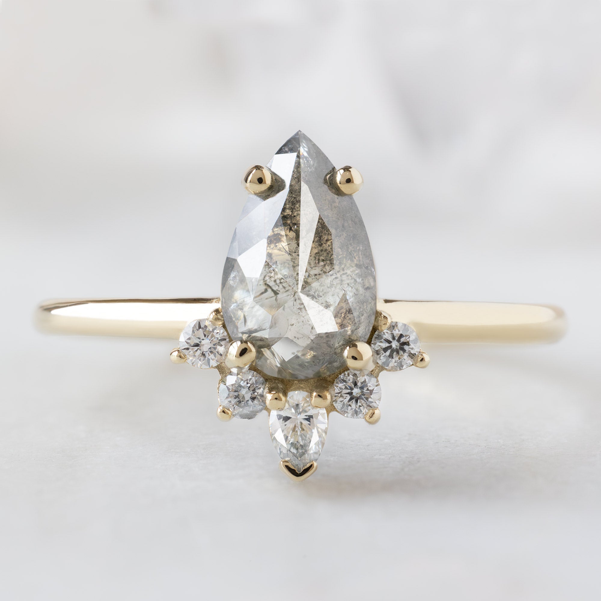 Alexis Russell  Engagement Rings The Aster Ring | 1.01ct Pear Green Diamond in 14K Yellow Gold