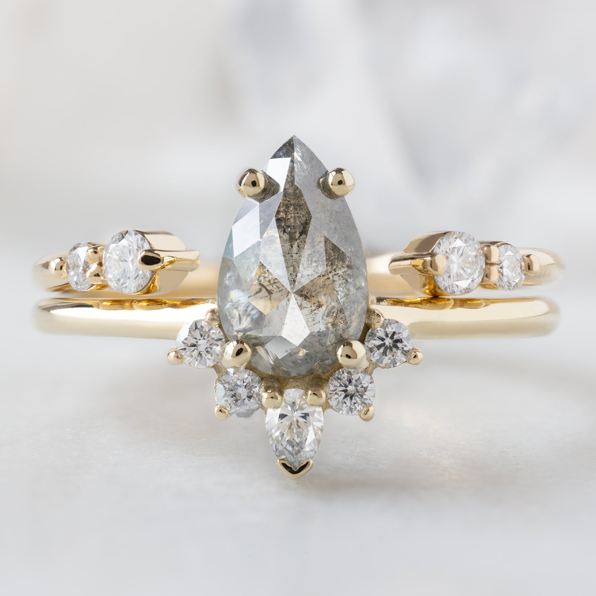 Alexis Russell  Engagement Rings The Aster Ring | 1.01ct Pear Green Diamond in 14K Yellow Gold