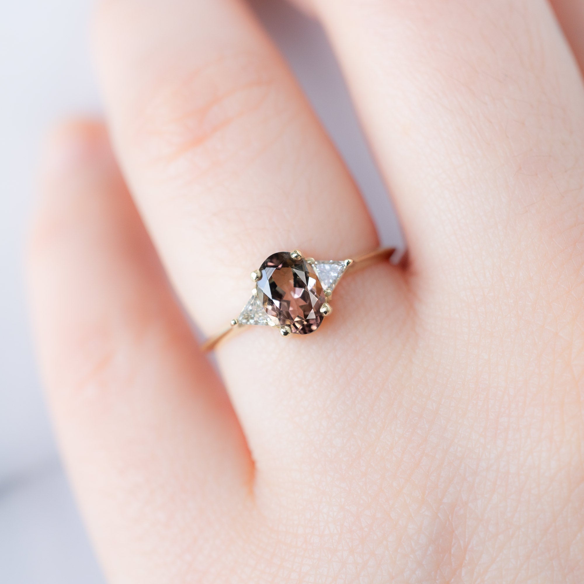Alexis Russell  Engagement Rings The Jade Ring | .82ct Oval Bicolor Tourmaline in 14K Yellow Gold