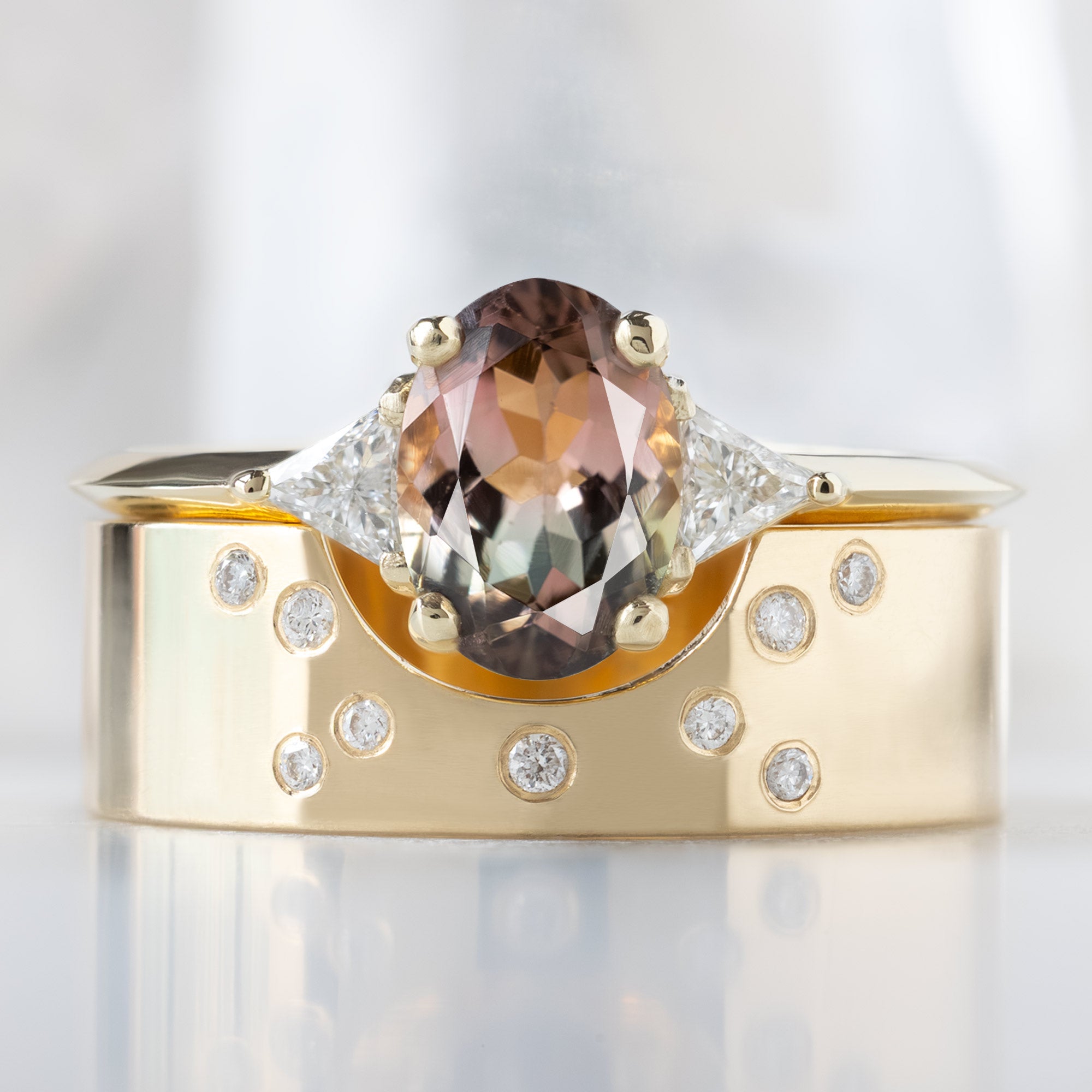 Alexis Russell  Engagement Rings The Jade Ring | .82ct Oval Bicolor Tourmaline in 14K Yellow Gold