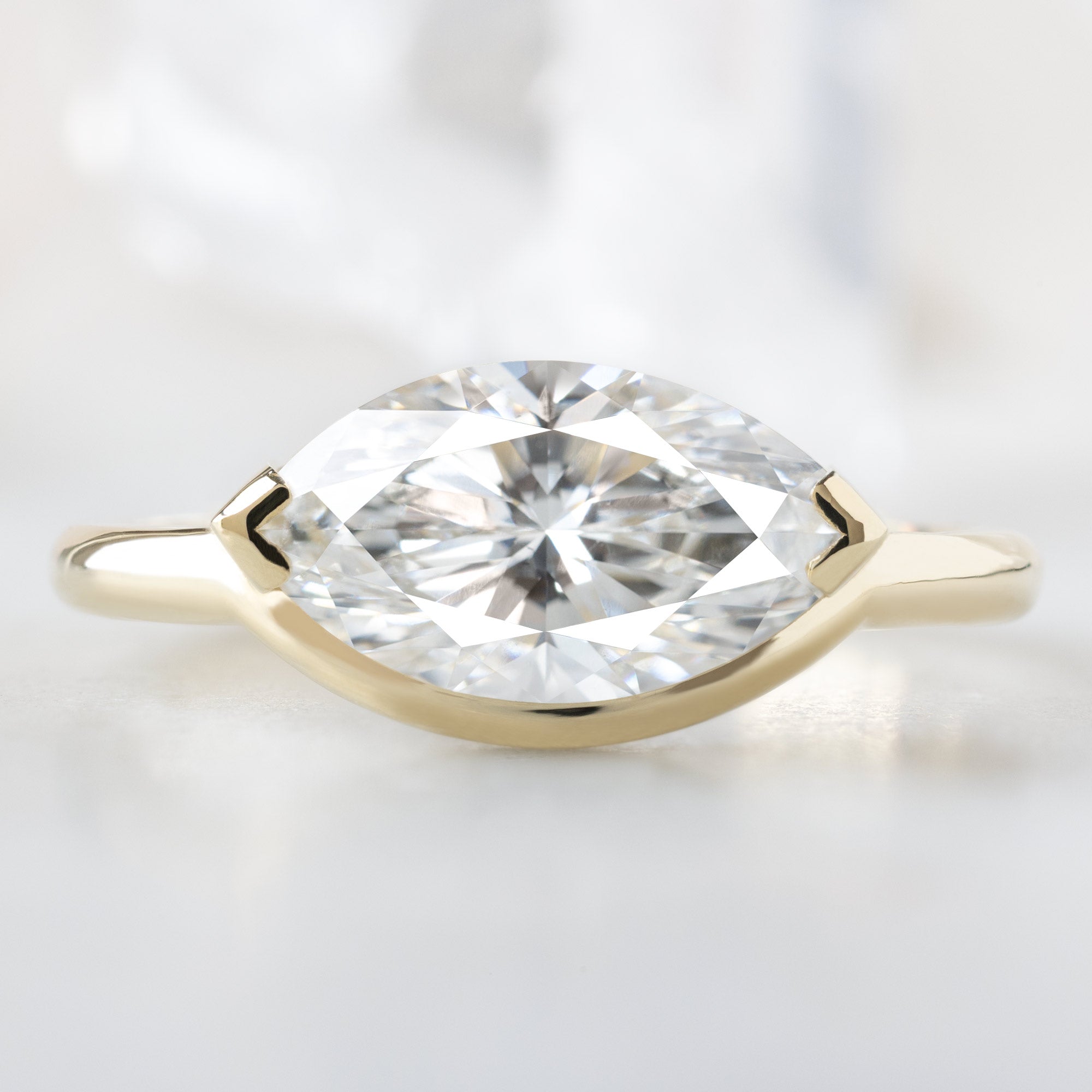 Alexis Russell  Engagement Rings The Wave Ring | 1.55ct Lab Grown Marquise White Diamond in 14K Yellow Gold
