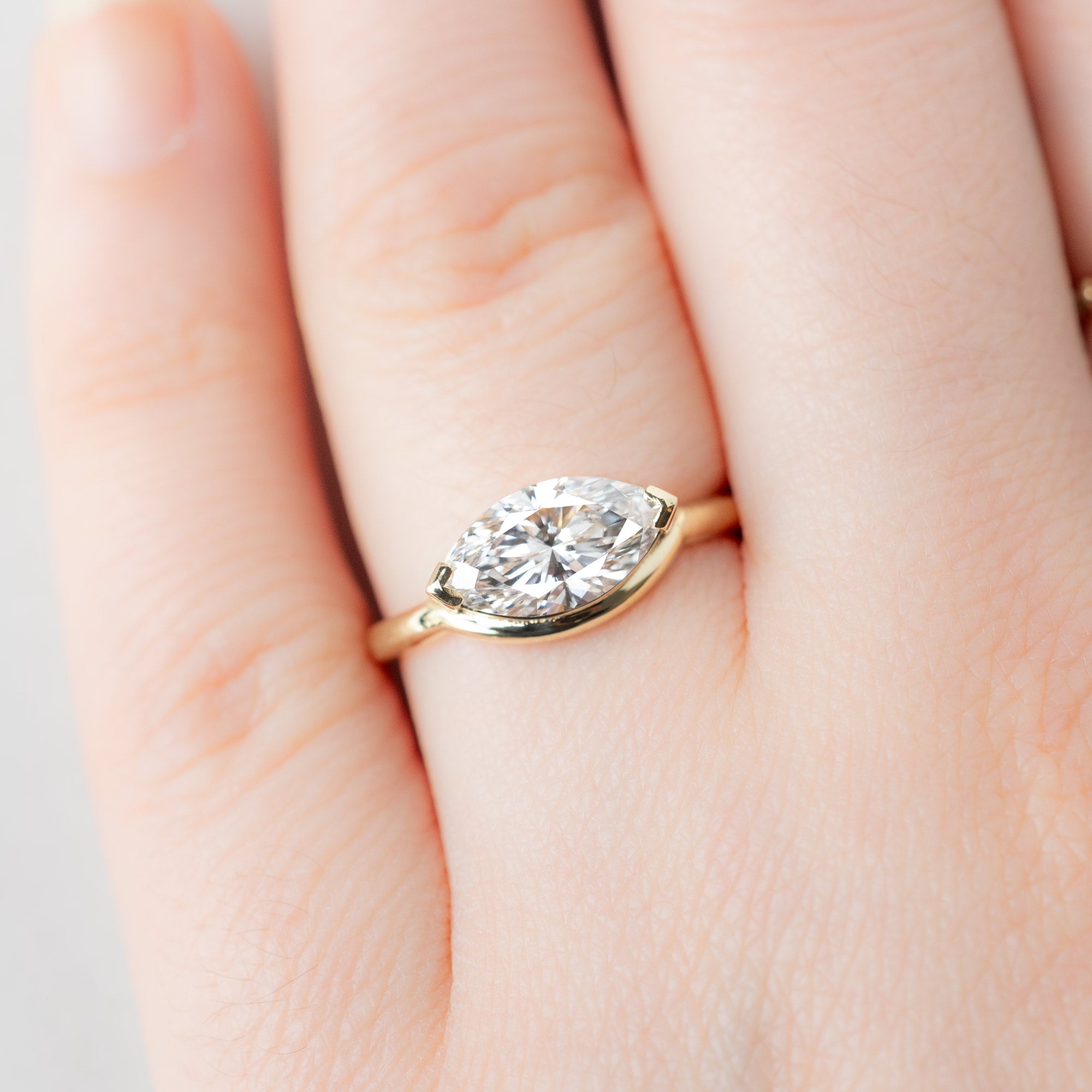 Alexis Russell  Engagement Rings The Wave Ring | 1.55ct Lab Grown Marquise White Diamond in 14K Yellow Gold