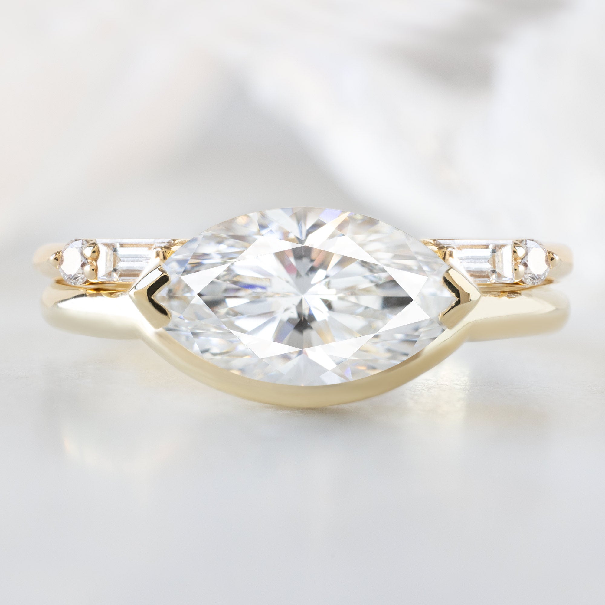 Alexis Russell  Engagement Rings The Wave Ring | 1.55ct Lab Grown Marquise White Diamond in 14K Yellow Gold