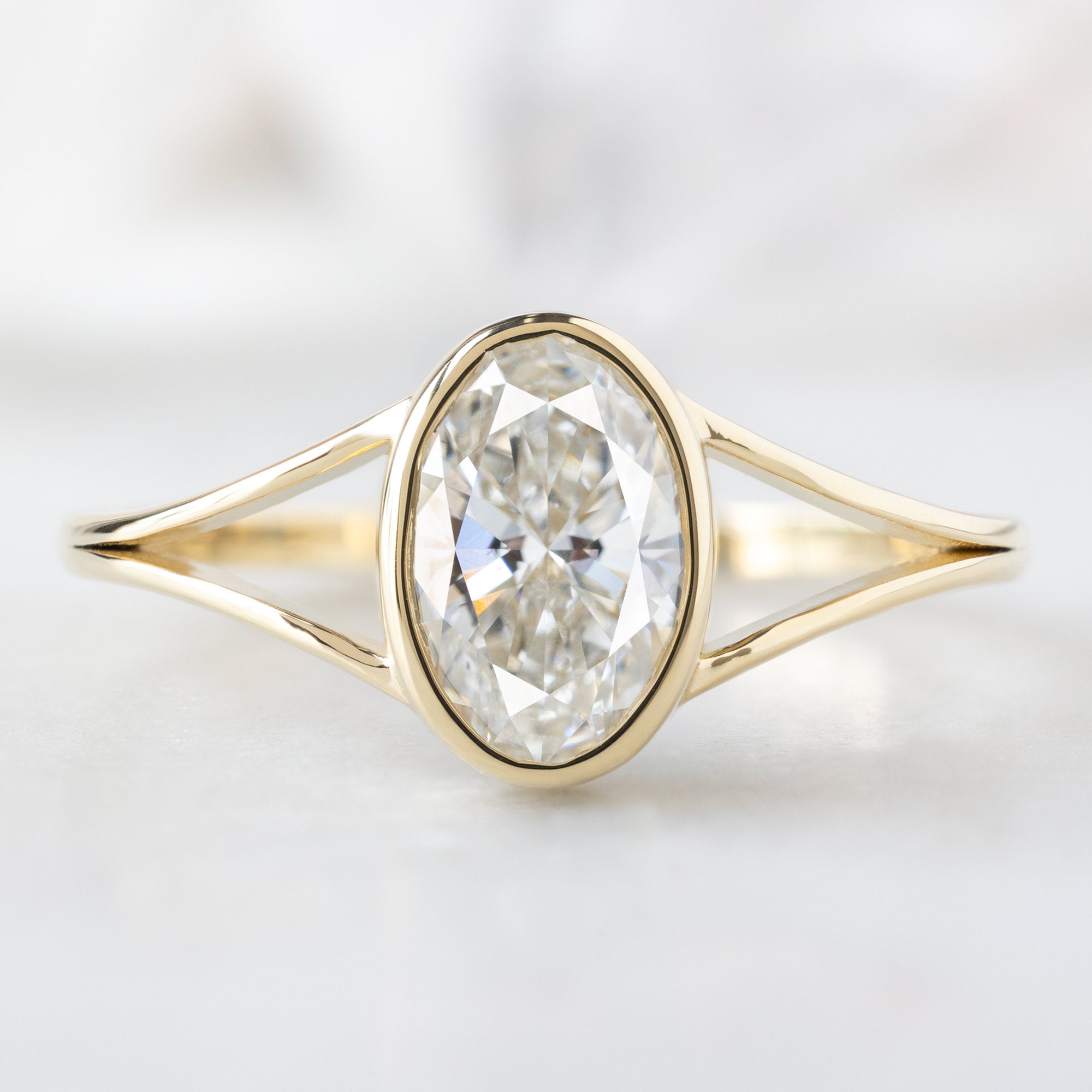 Alexis Russell  Engagement Rings The Magnolia Ring | 1.03ct Lab Grown Oval White Diamond in 14K Yellow Gold