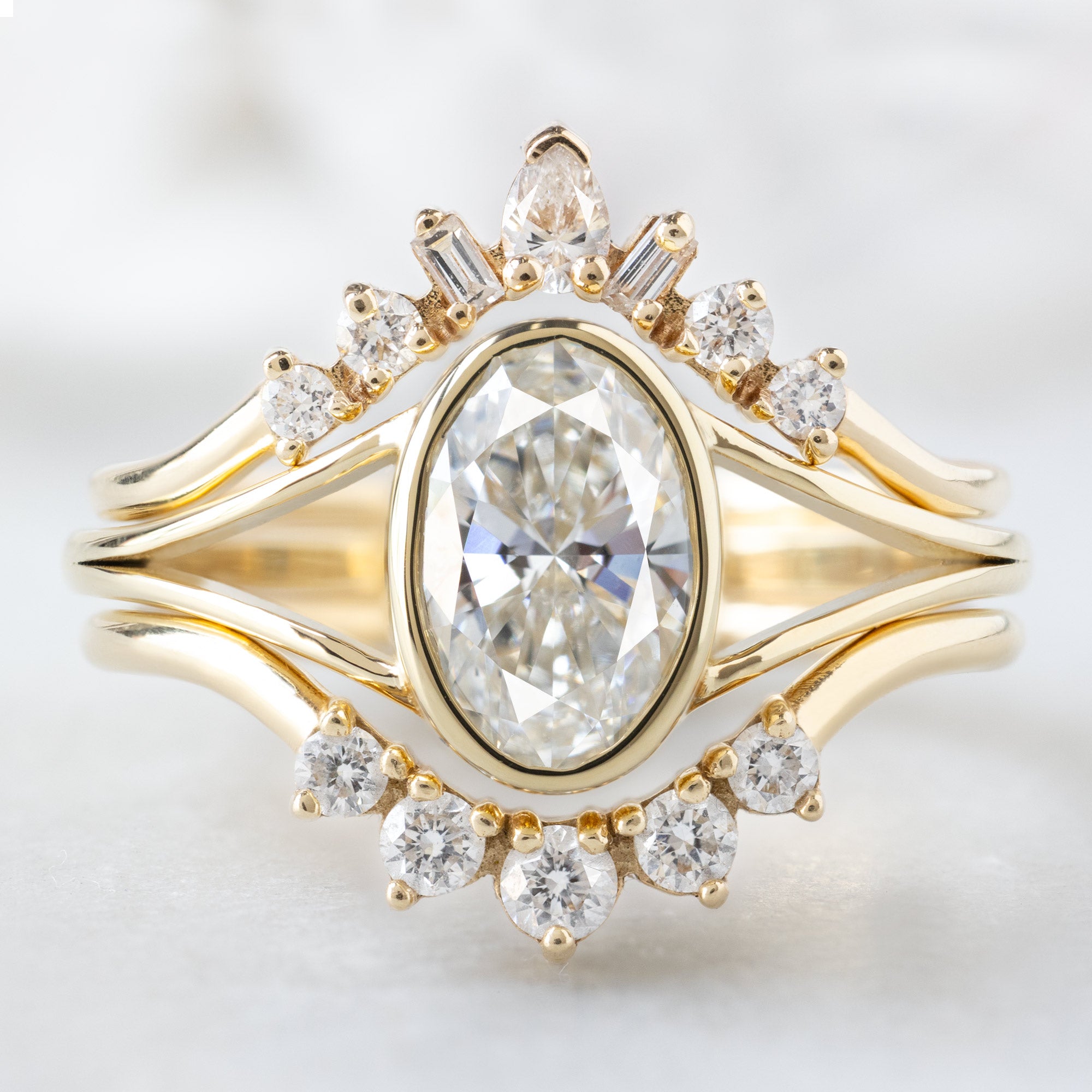 Alexis Russell  Engagement Rings The Magnolia Ring | 1.03ct Lab Grown Oval White Diamond in 14K Yellow Gold
