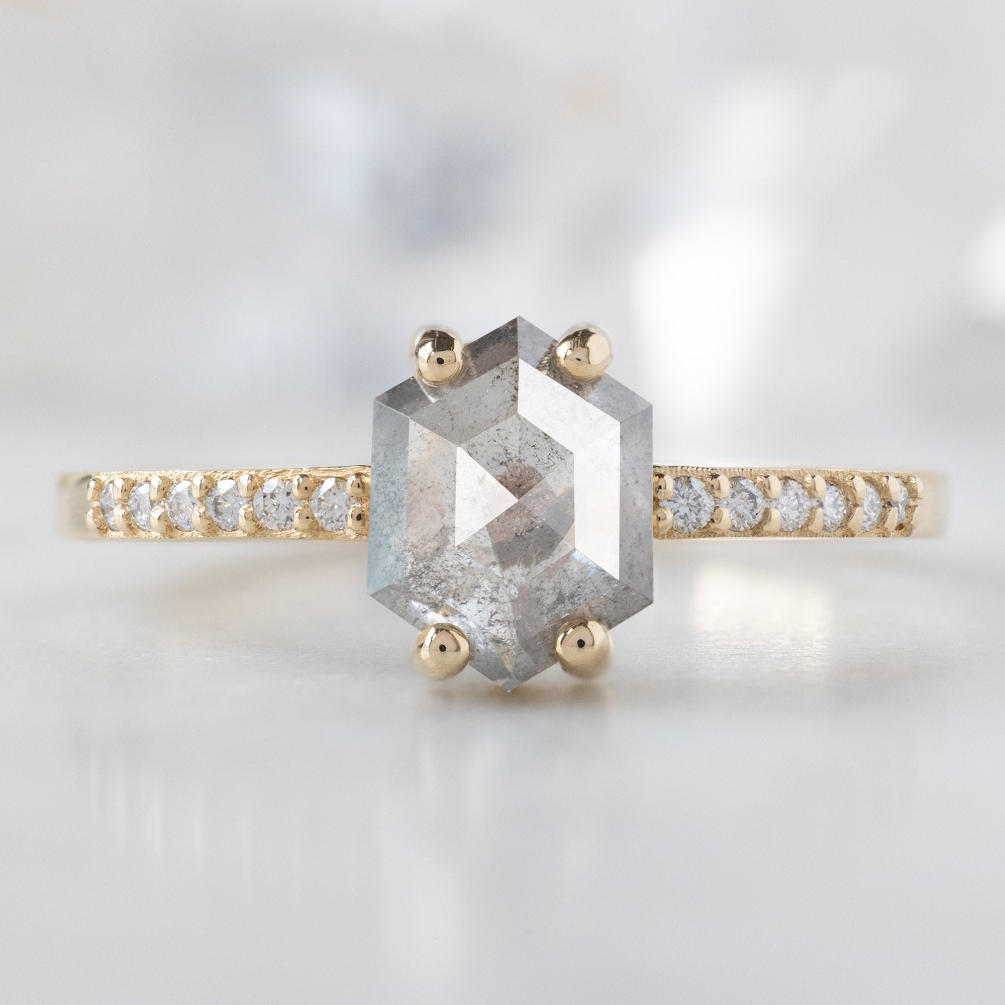 Alexis Russell  Engagement Rings The Willow Ring | Build Your Own Hexagon Salt and Pepper Diamond Engagement Ring