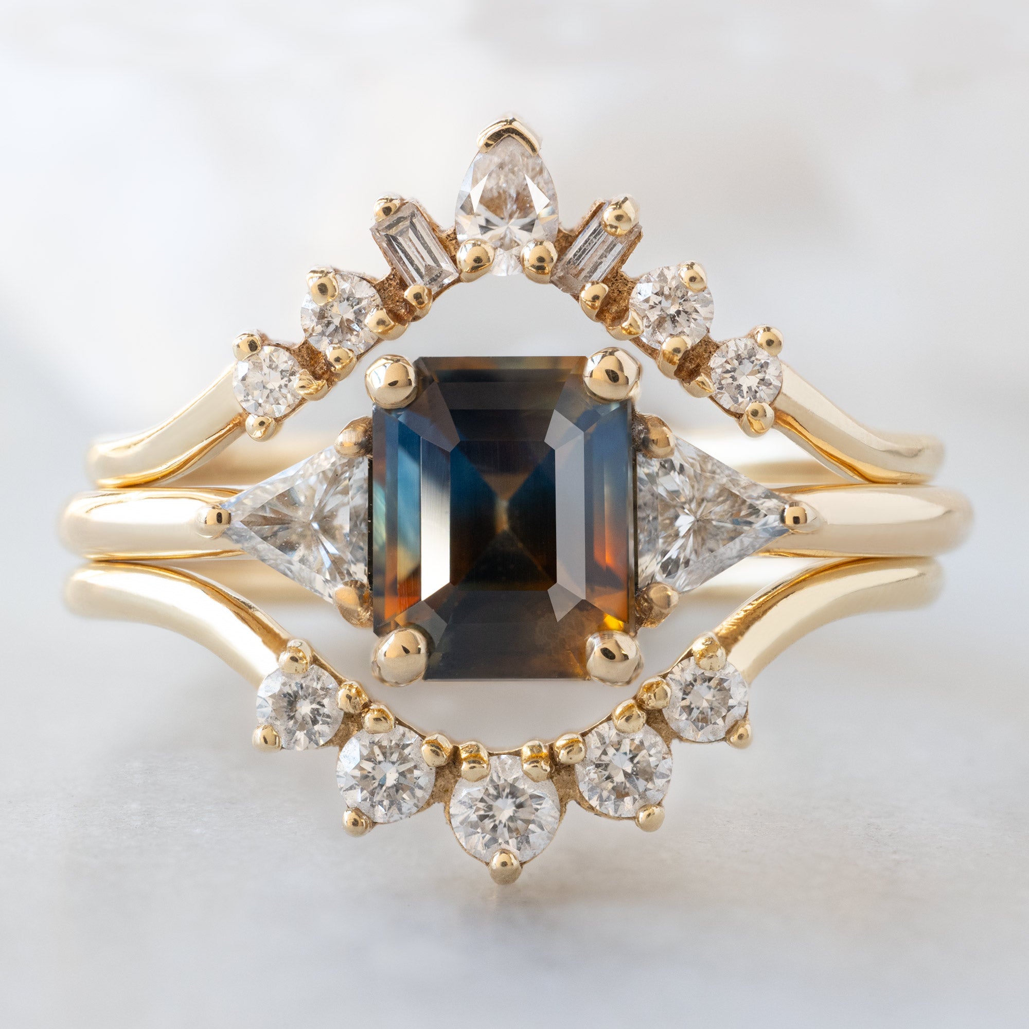 Alexis Russell  Engagement Rings The Jade Ring | Build Your Own Emerald Cut Blue Sapphire Engagement Ring
