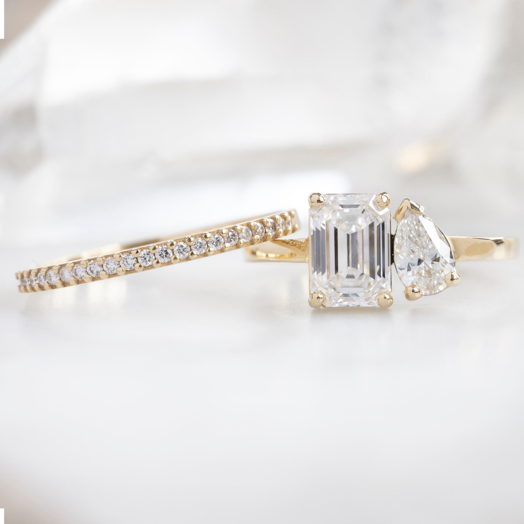 Alexis Russell  Engagement Rings The You and Me Ring | Build Your Own Emerald Cut White Diamond Engagement Ring