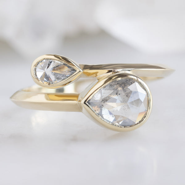Alexis Russell  Engagement Rings The Wrap Ring | with a 1.09ct Pear Icy White Diamond in 14K Yellow Gold