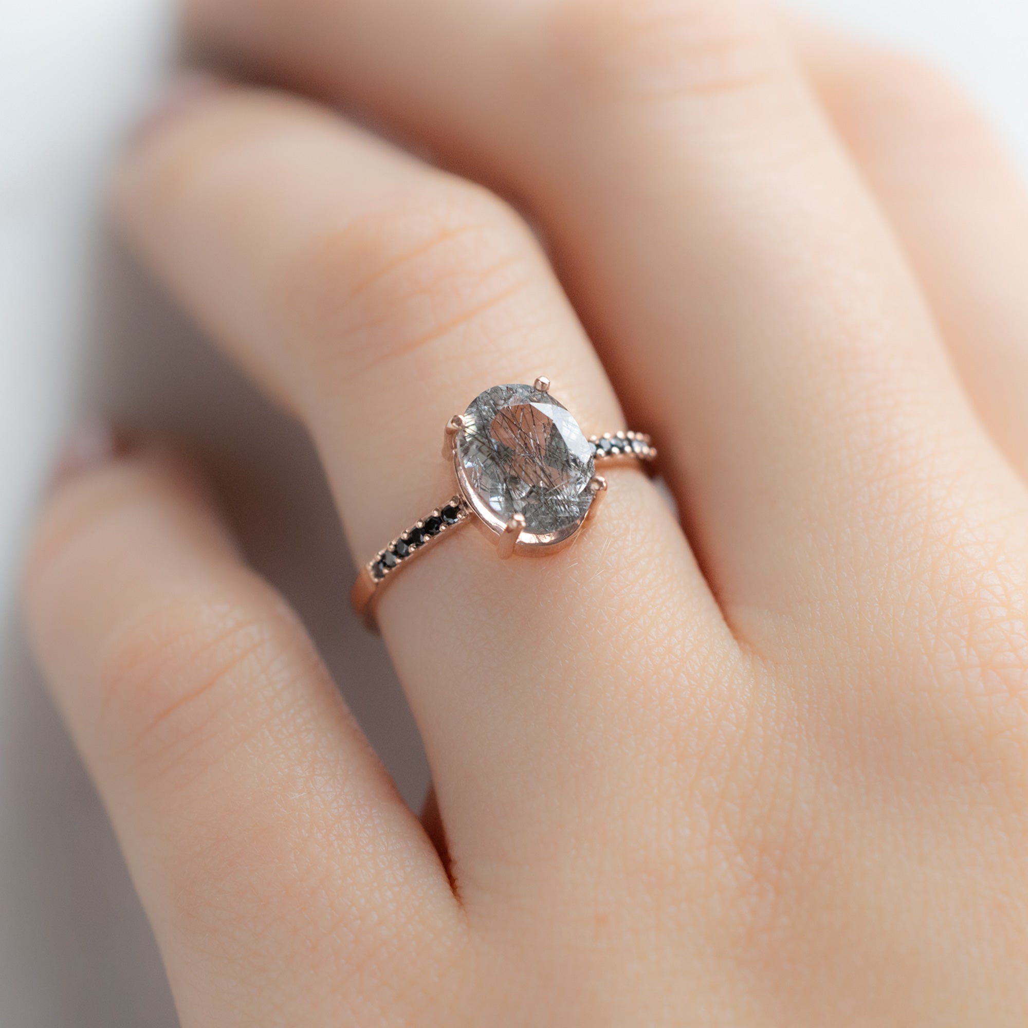 Alexis Russell Engagement Rings The Willow Ring | 2.08ct Oval Tourmaline in Quartz in 14K Rose Gold