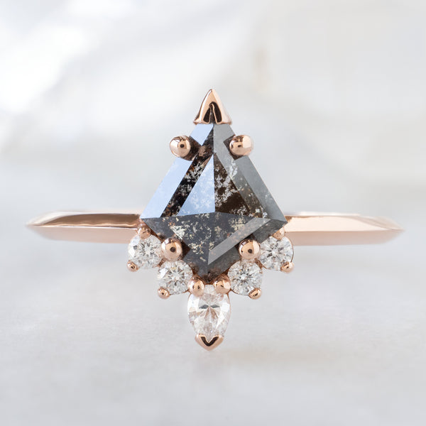 Alexis Russell Engagement Rings The Aster Ring | 0.81ct Kite Black Diamond in 14K Rose Gold
