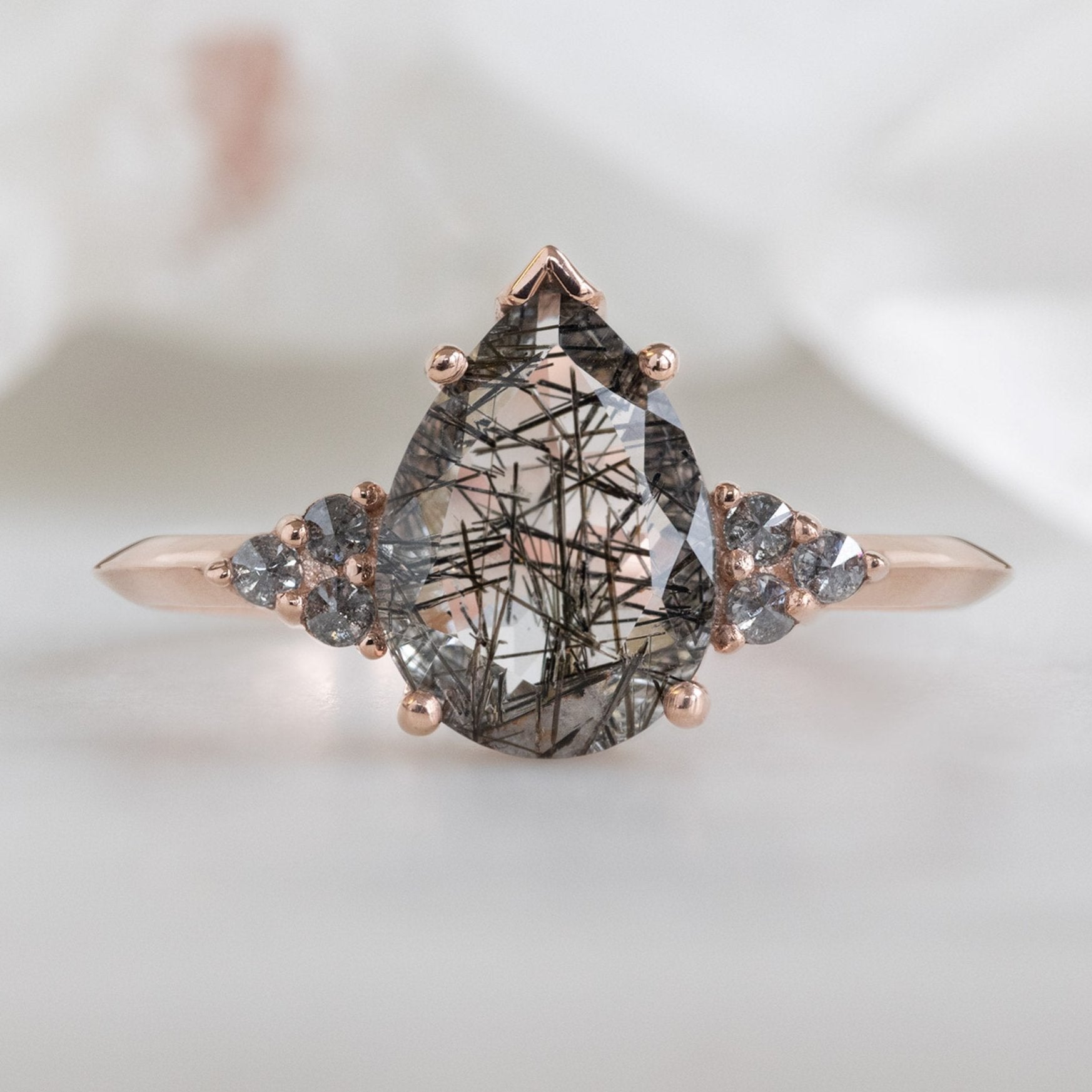 Alexis Russell Custom Diamond Ring Design Your Own Custom | Tourmaline in Quartz Engagement Ring