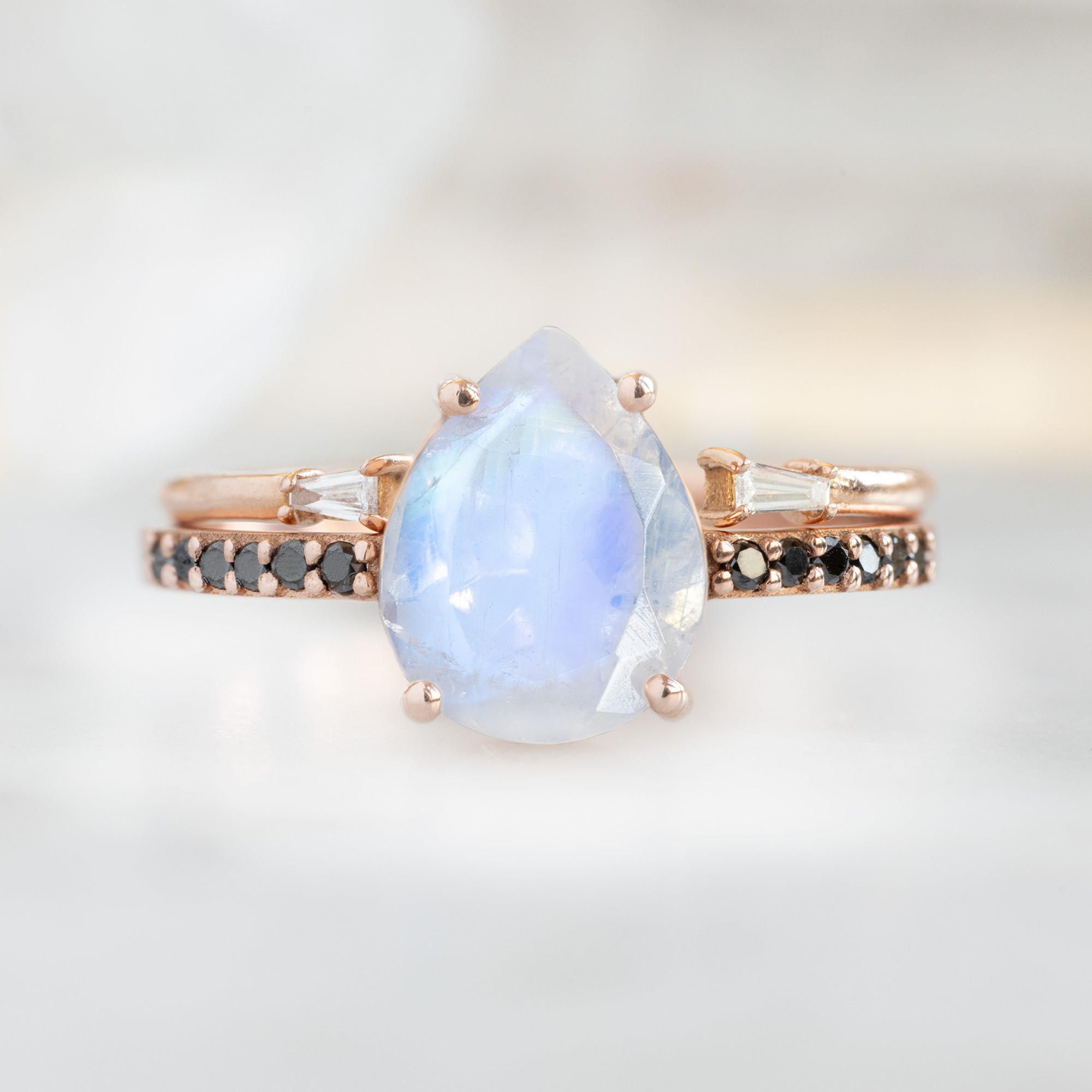Alexis Russell Engagement Rings The Willow Ring | 1.53ct Pear Moonstone in 14K Rose Gold