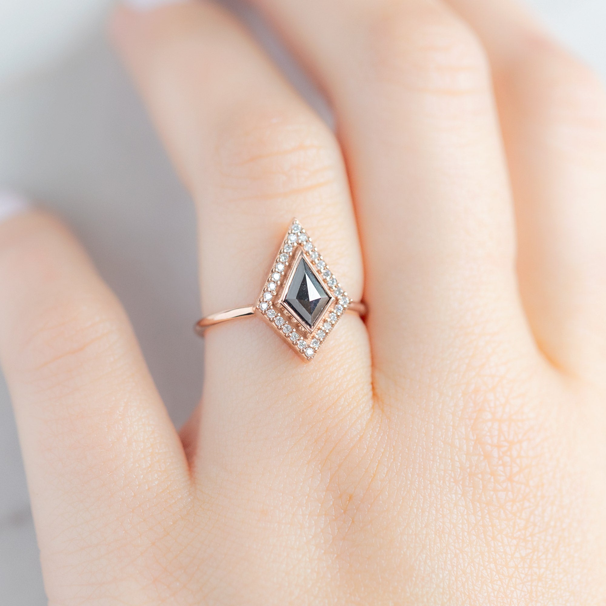 Alexis Russell Custom Diamond Ring Design Your Own Custom | Kite-Shaped Diamond Engagement Ring