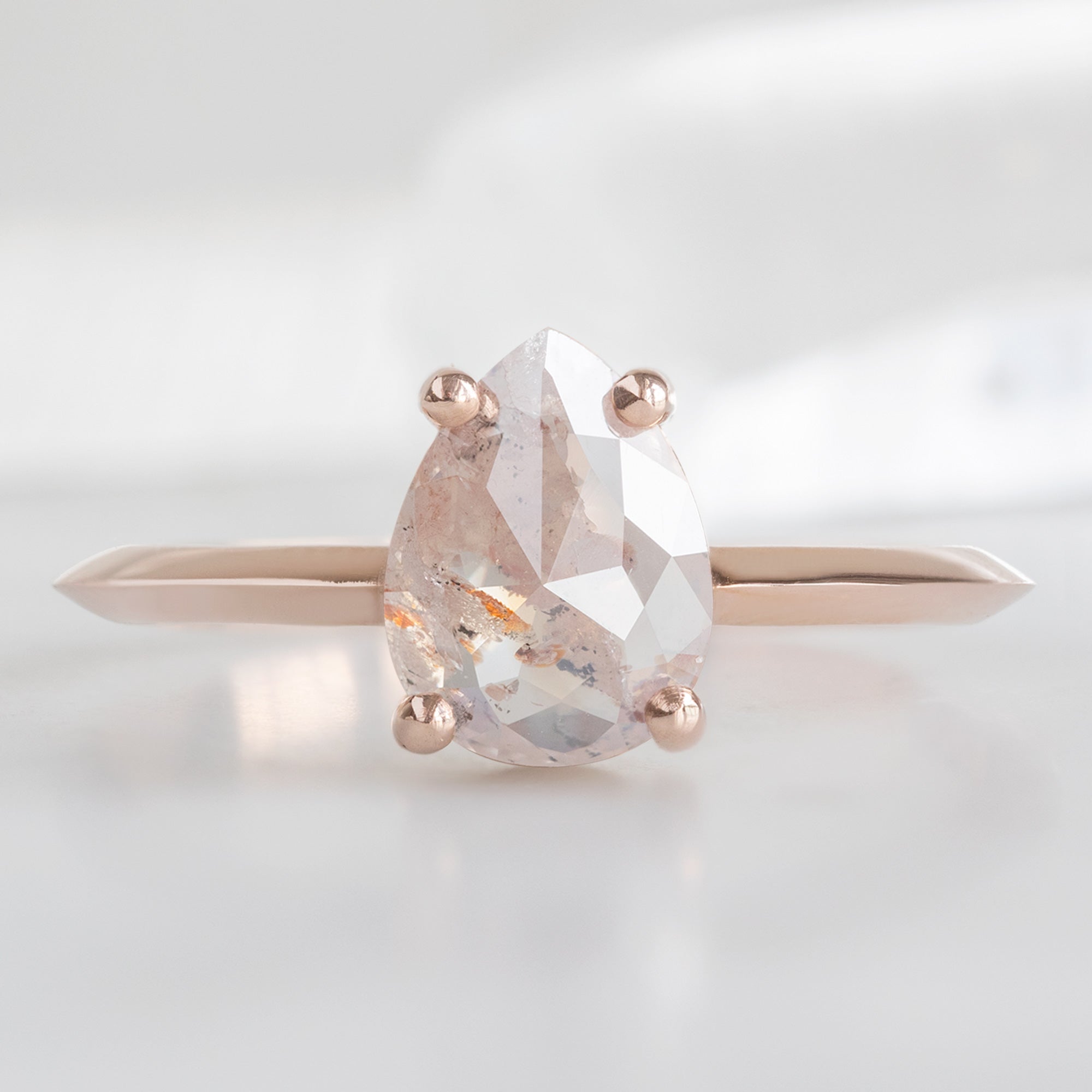 Alexis Russell Engagement Rings The Bryn Ring | 1.47ct Pear Pink Diamond in 14K Rose Gold