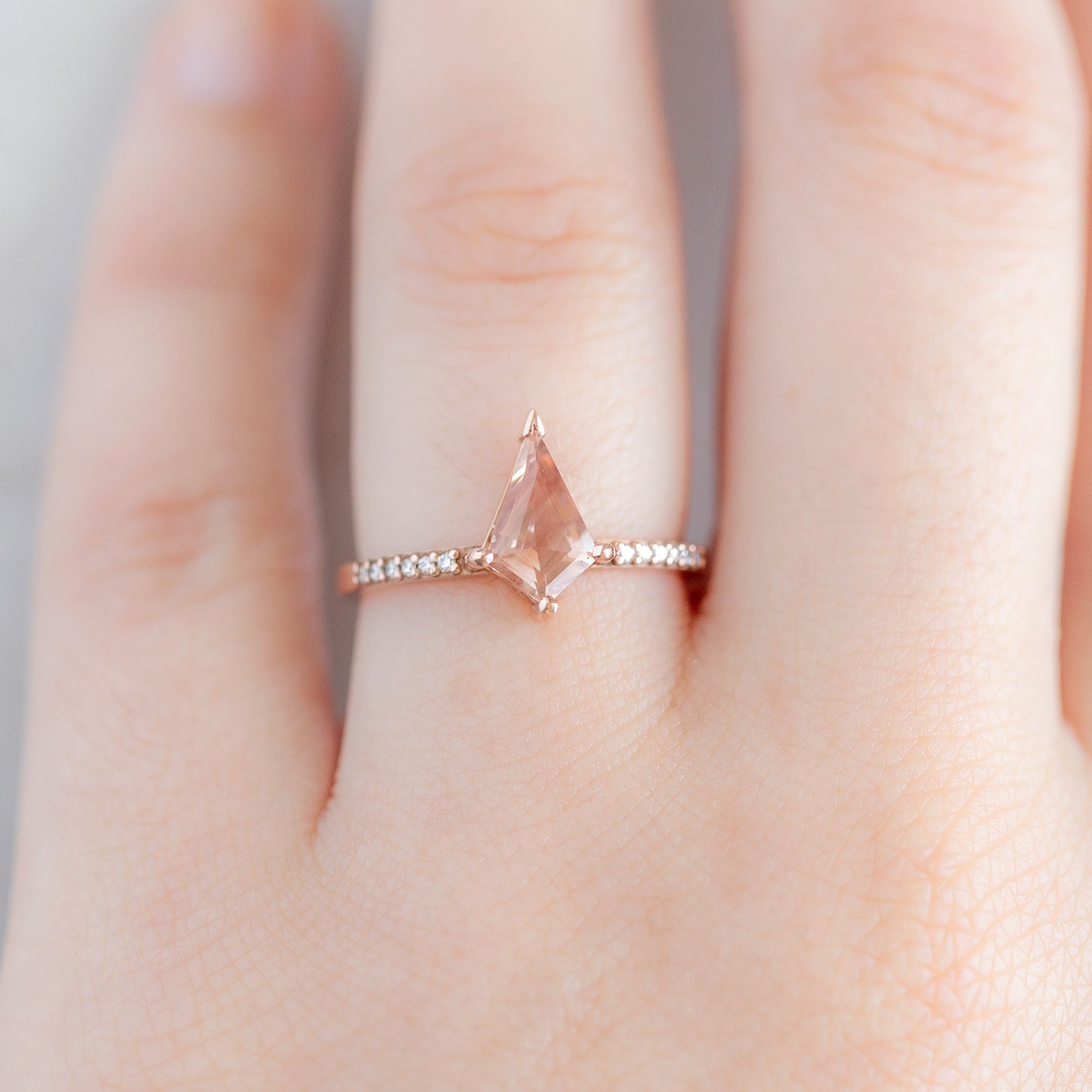 Alexis Russell Engagement Rings The Willow Ring | 0.79ct Kite Oregon Sunstone in 14K Rose Gold