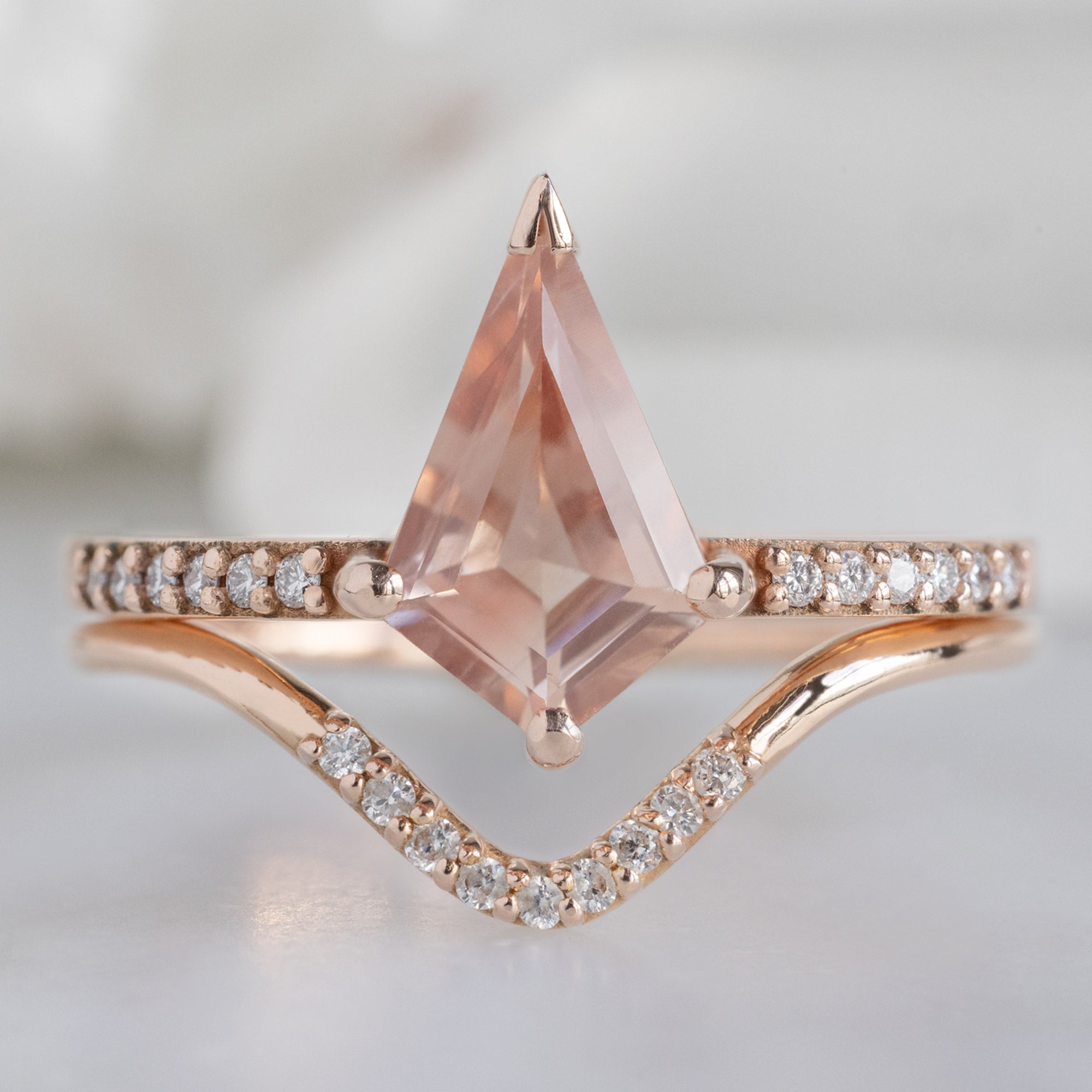 Alexis Russell Engagement Rings The Willow Ring | 0.79ct Kite Oregon Sunstone in 14K Rose Gold