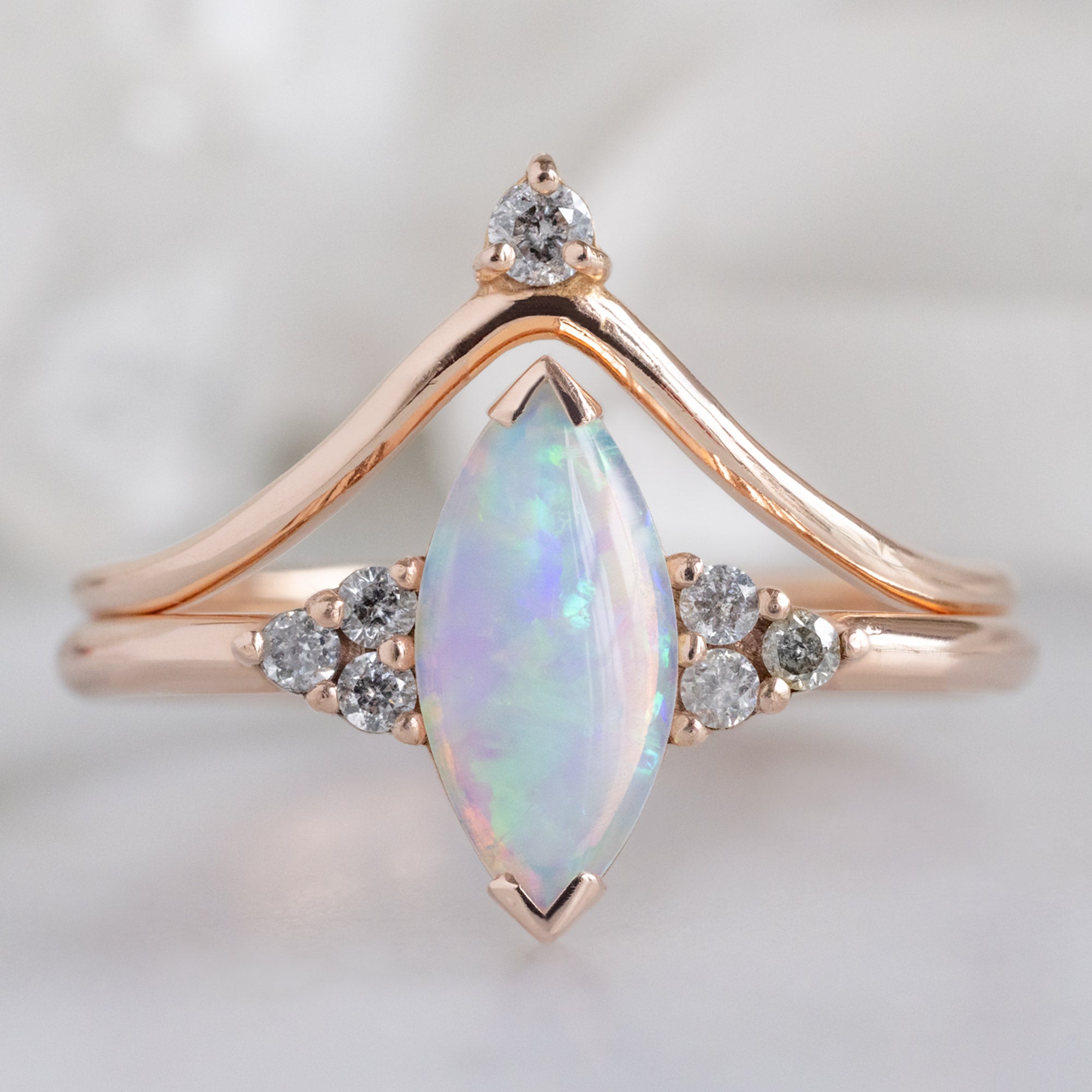 Alexis Russell Engagement Rings The Ivy Ring | 0.37ct Marquise Opal in 14K Rose Gold
