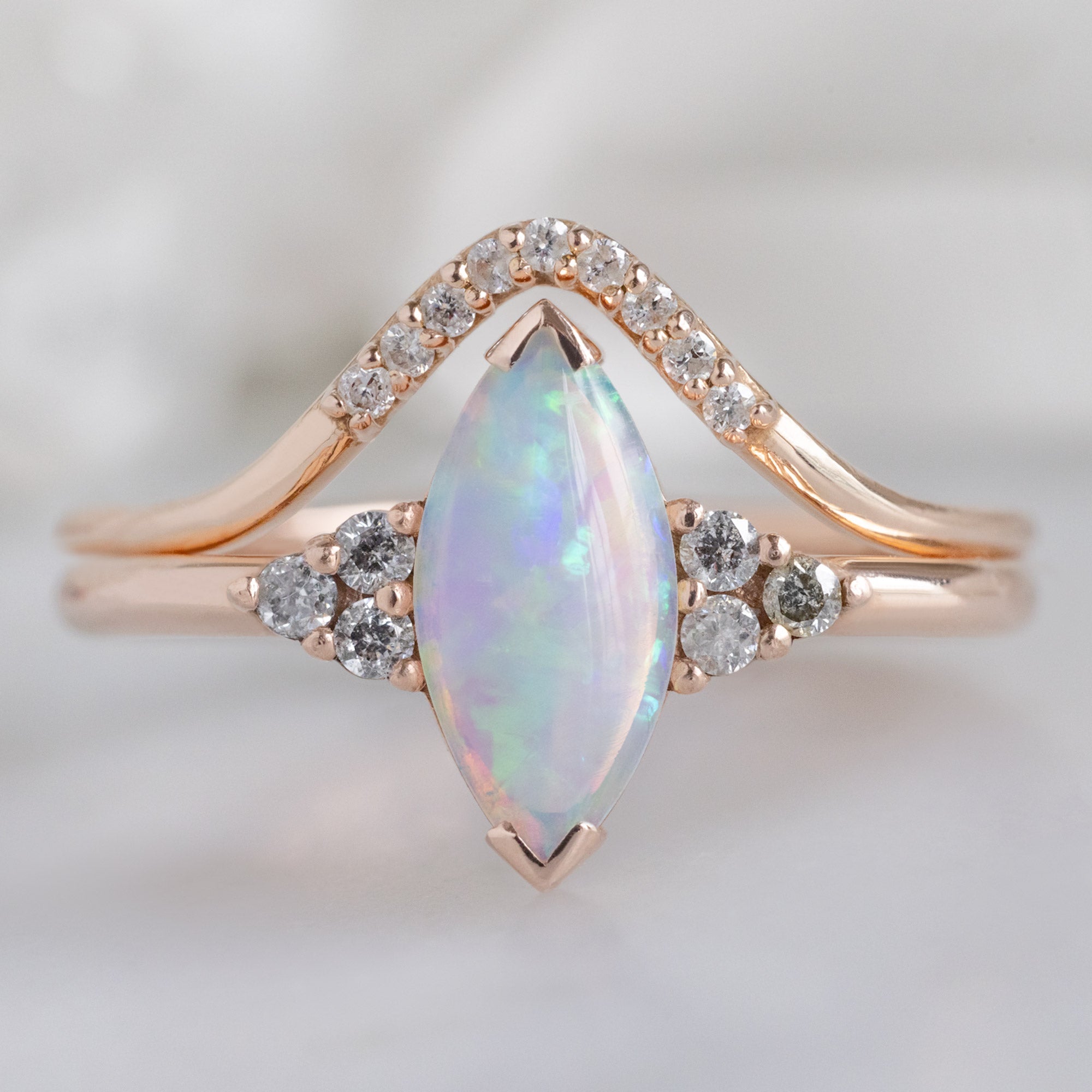 Alexis Russell Engagement Rings The Ivy Ring | 0.37ct Marquise Opal in 14K Rose Gold