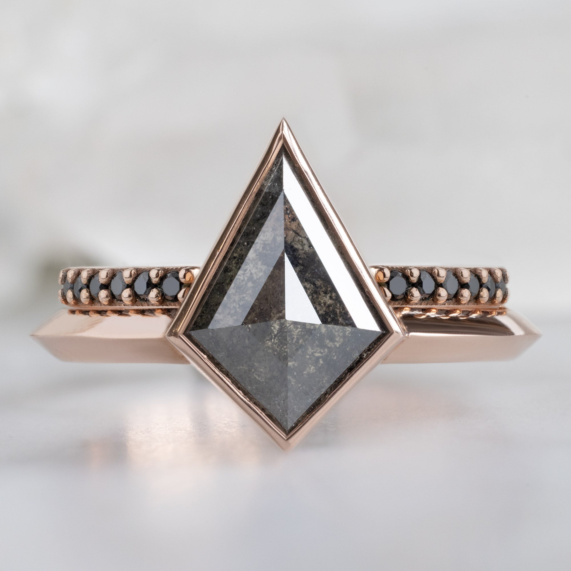 Alexis Russell Engagement Rings The Hazel Ring | 1.52ct Kite Black Diamond in 14K Rose Gold