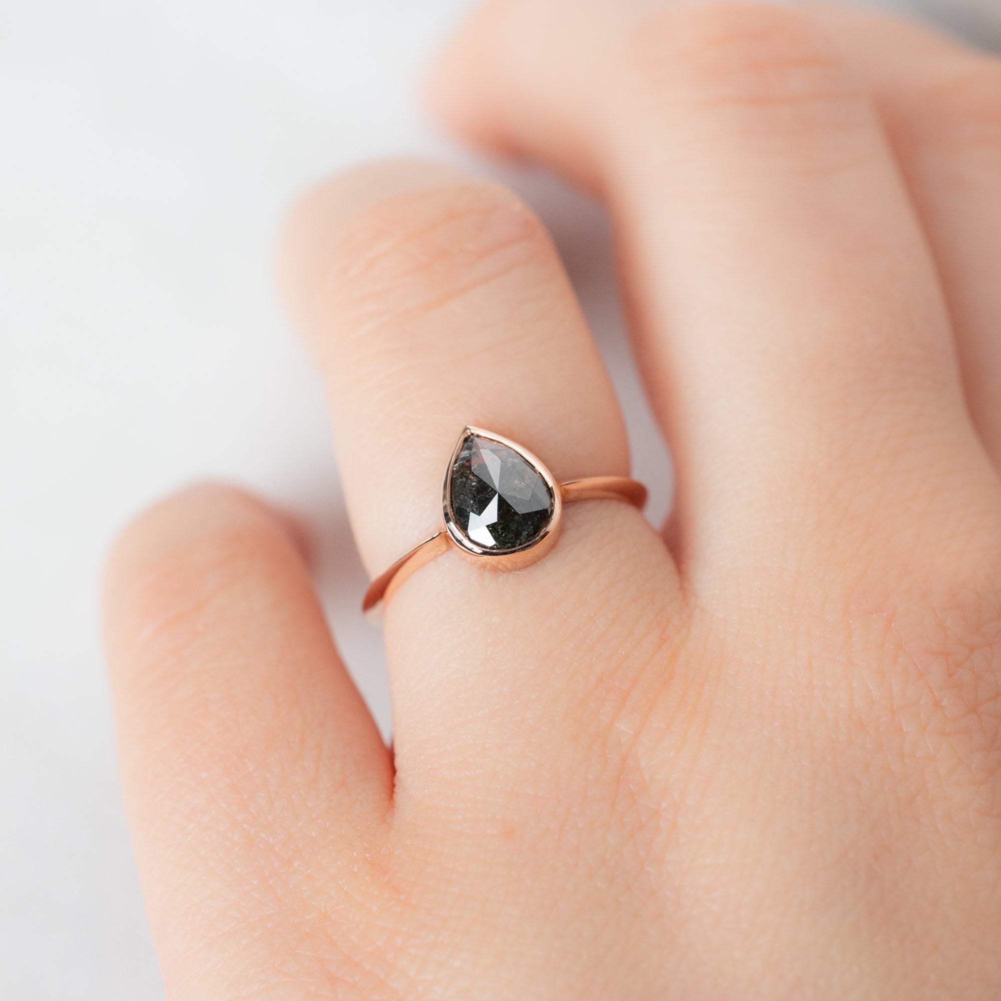 Alexis Russell Engagement Rings The Hazel Ring | 1.68ct Rose Cut Black Diamond in 14K Rose Gold