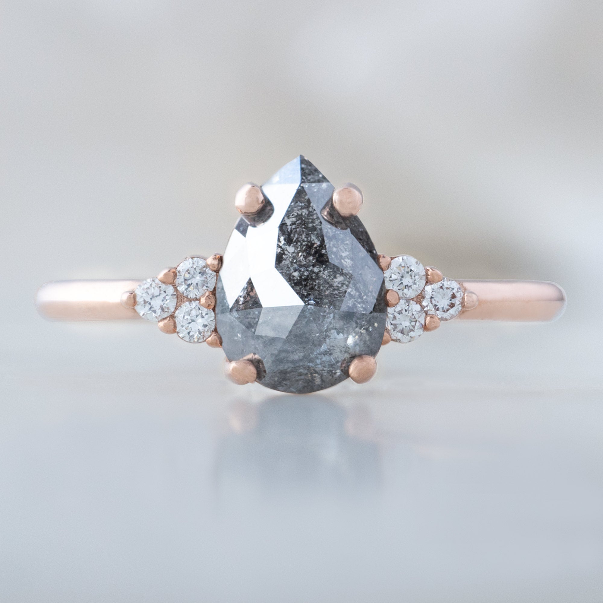 Alexis Russell Engagement Rings The Ivy Ring | 1.11ct Rose Cut Grey Diamond in 14K Rose Gold