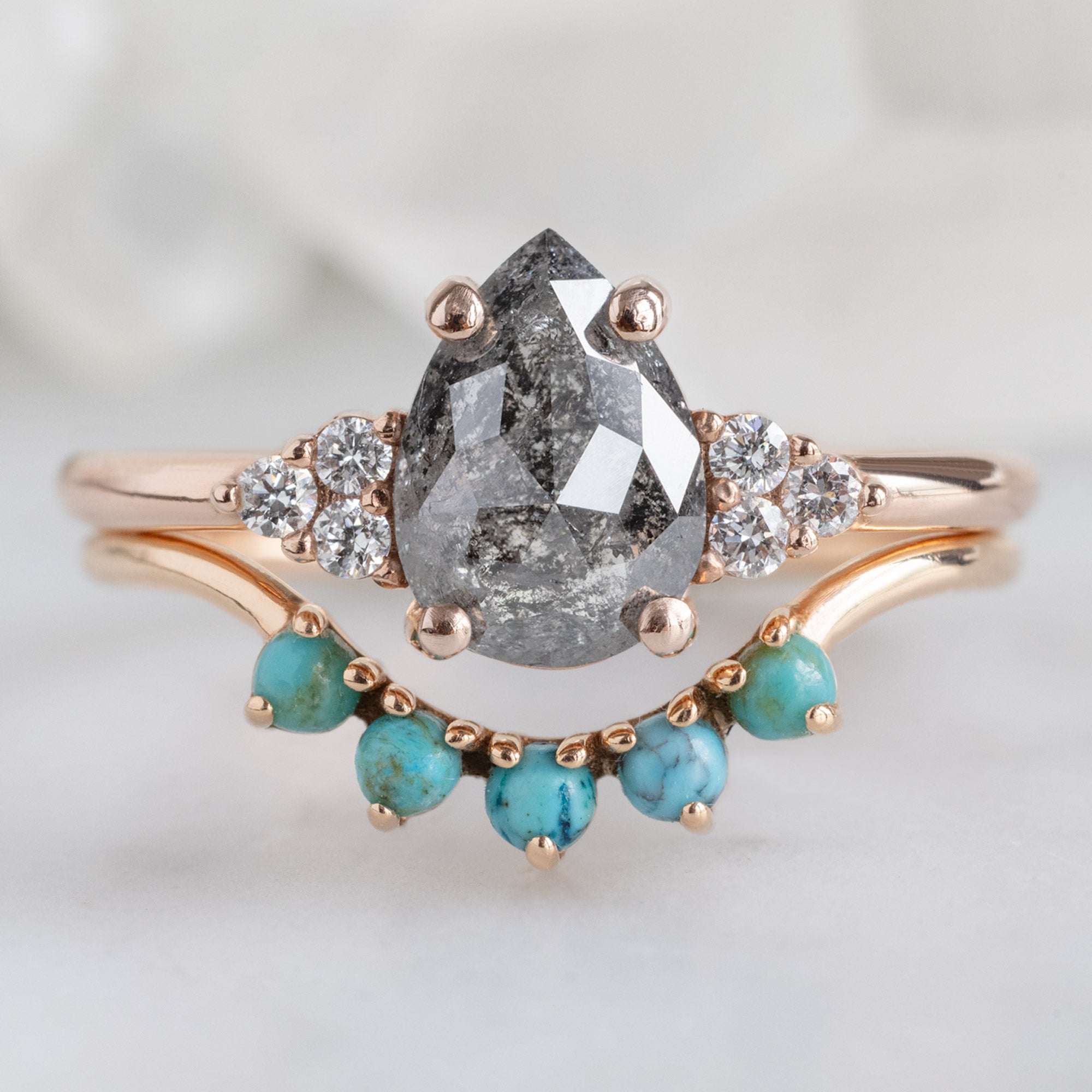 Alexis Russell Engagement Rings The Ivy Ring | 1.11ct Rose Cut Grey Diamond in 14K Rose Gold