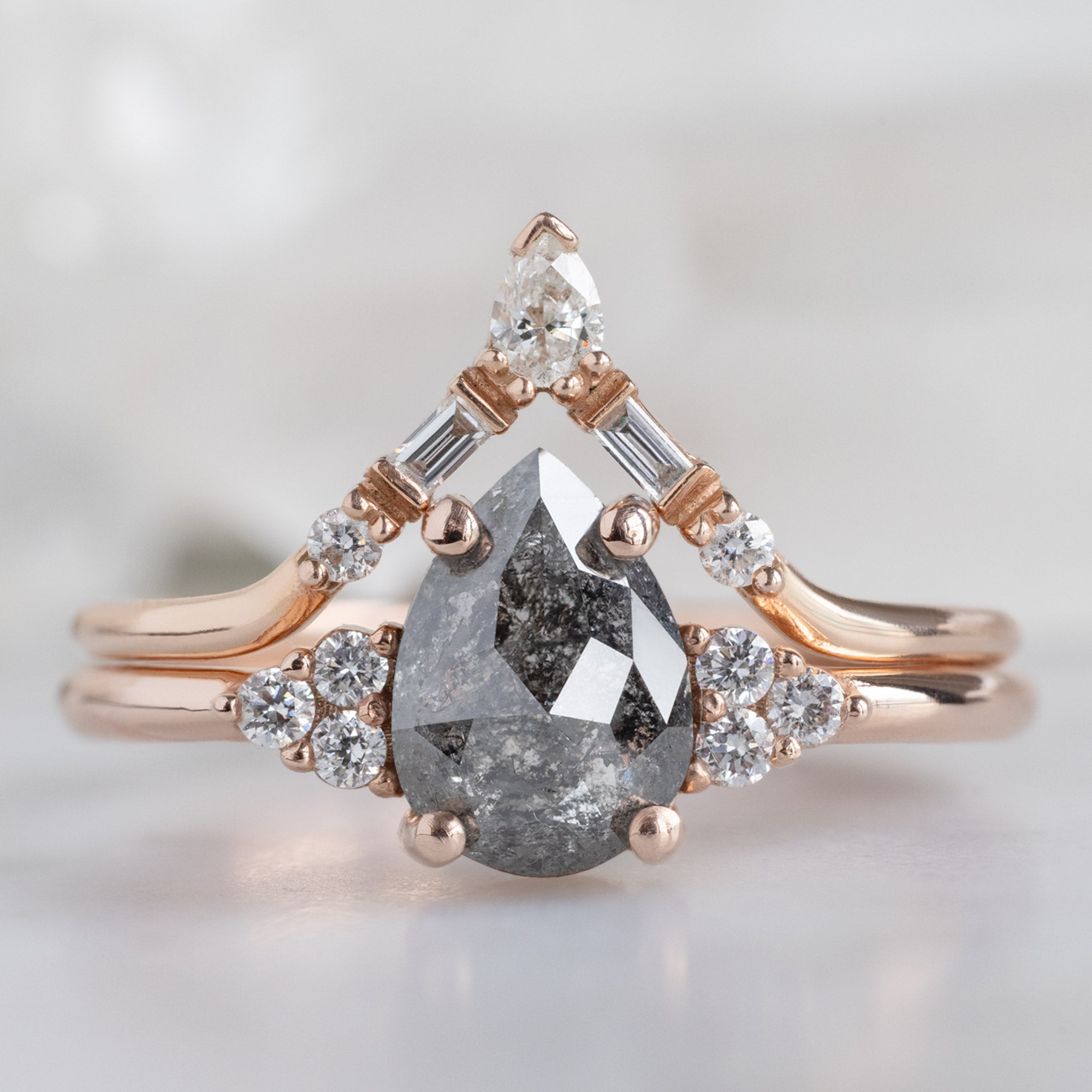 Alexis Russell Engagement Rings The Ivy Ring | 1.11ct Rose Cut Grey Diamond in 14K Rose Gold