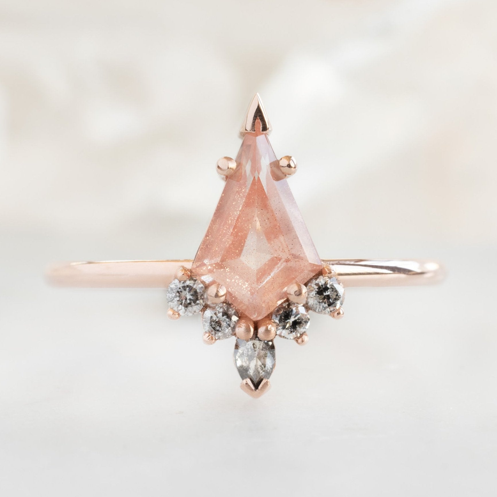 Alexis Russell Engagement Rings The Aster Ring | 0.79ct Kite Sunstone in 14K Rose Gold